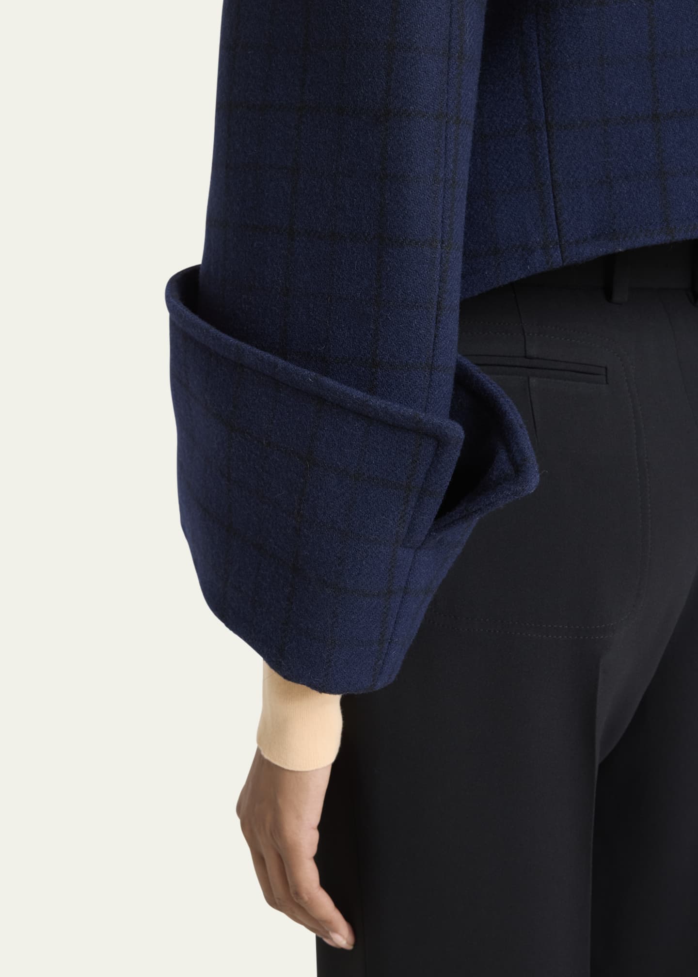 Chloe Lower Impact Wool Check Crop Jacket Image 5 of 5