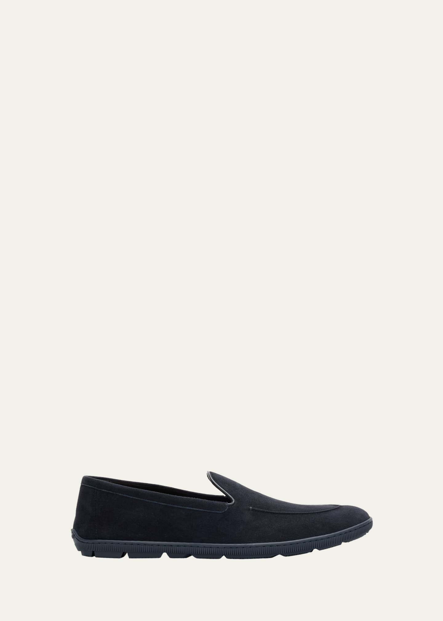 GIORGIO ARMANI スウェード ローファー 38 SIZE ネイビー Giorgio Armani Men's Suede Sneaker Loafers - Bergdorf Goodman