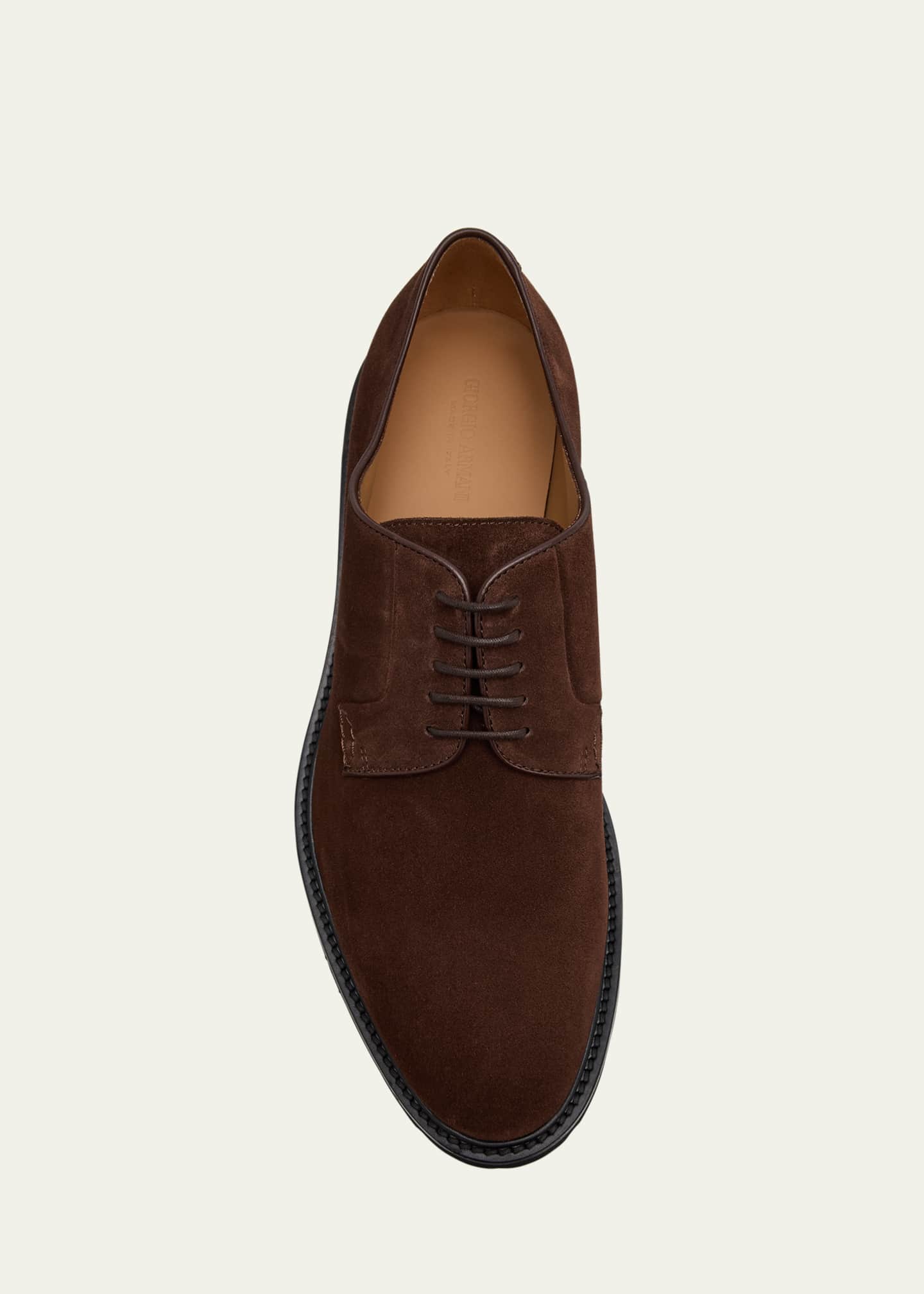 Giorgio Armani Men's Suede Rubber-Sole Derby Shoes - Bergdorf Goodman