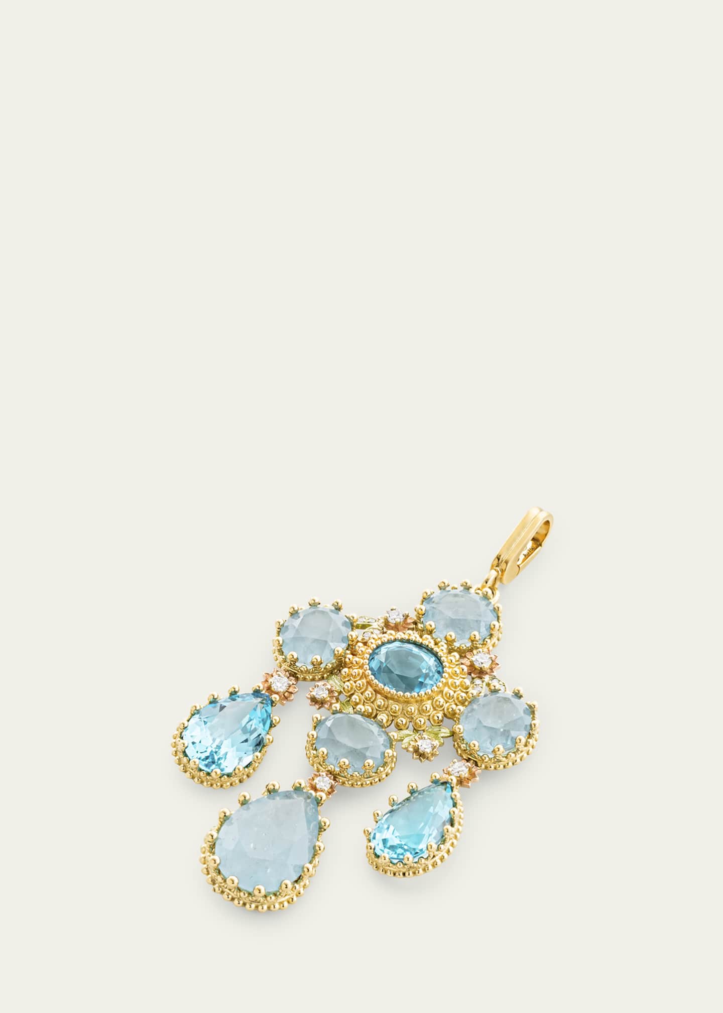 Mellerio 18K Yellow Gold Talisman Pierreries Blue Charm with Diamonds Image 2 of 2