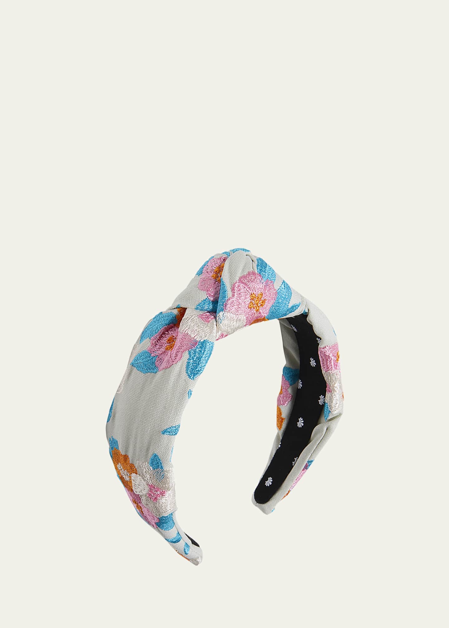 Lele Sadoughi Knotted Floral Bouquet Embroidered Headband