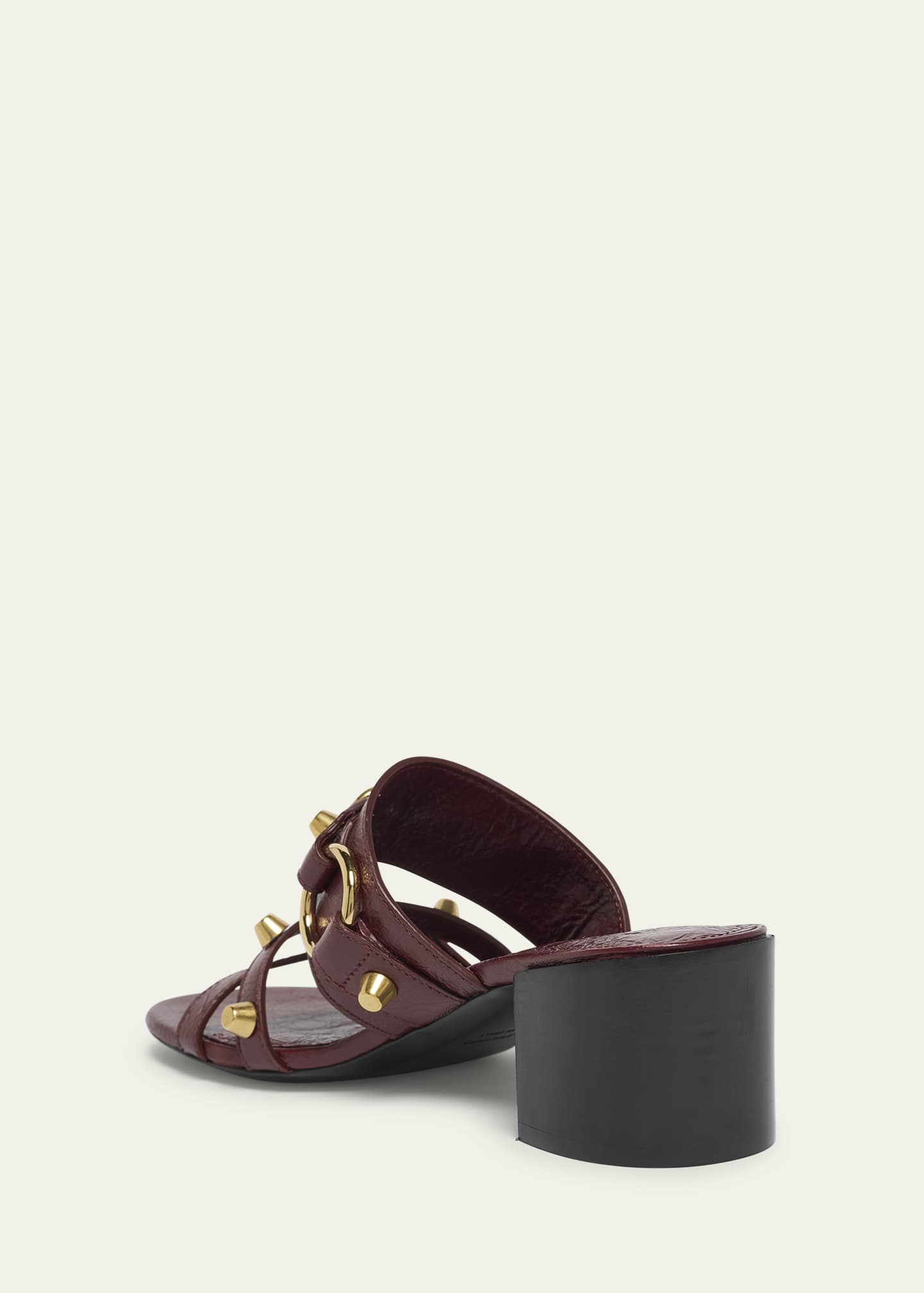 Balenciaga City Leather Block-Heel Sandals Image 3 of 5