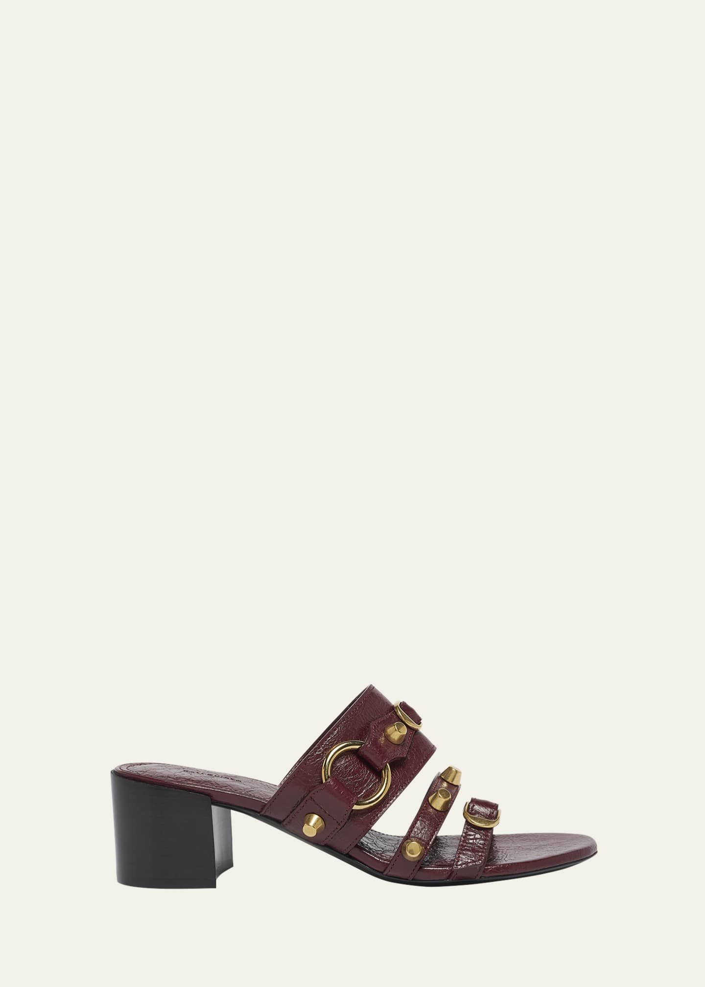 Balenciaga City Leather Block-Heel Sandals Image 1 of 5