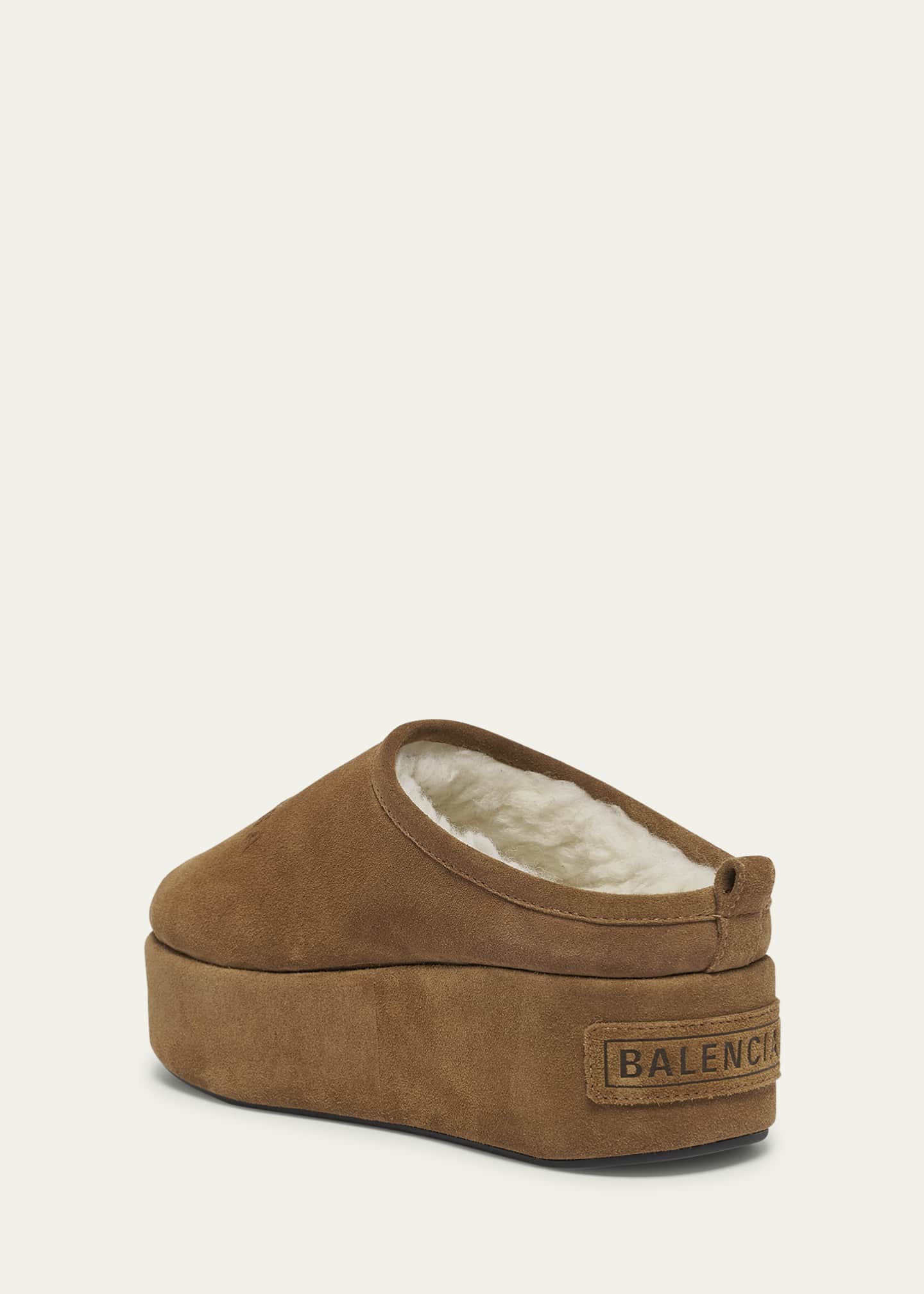 Balenciaga Alaska Suede Faux Shearling Mules - Bergdorf Goodman