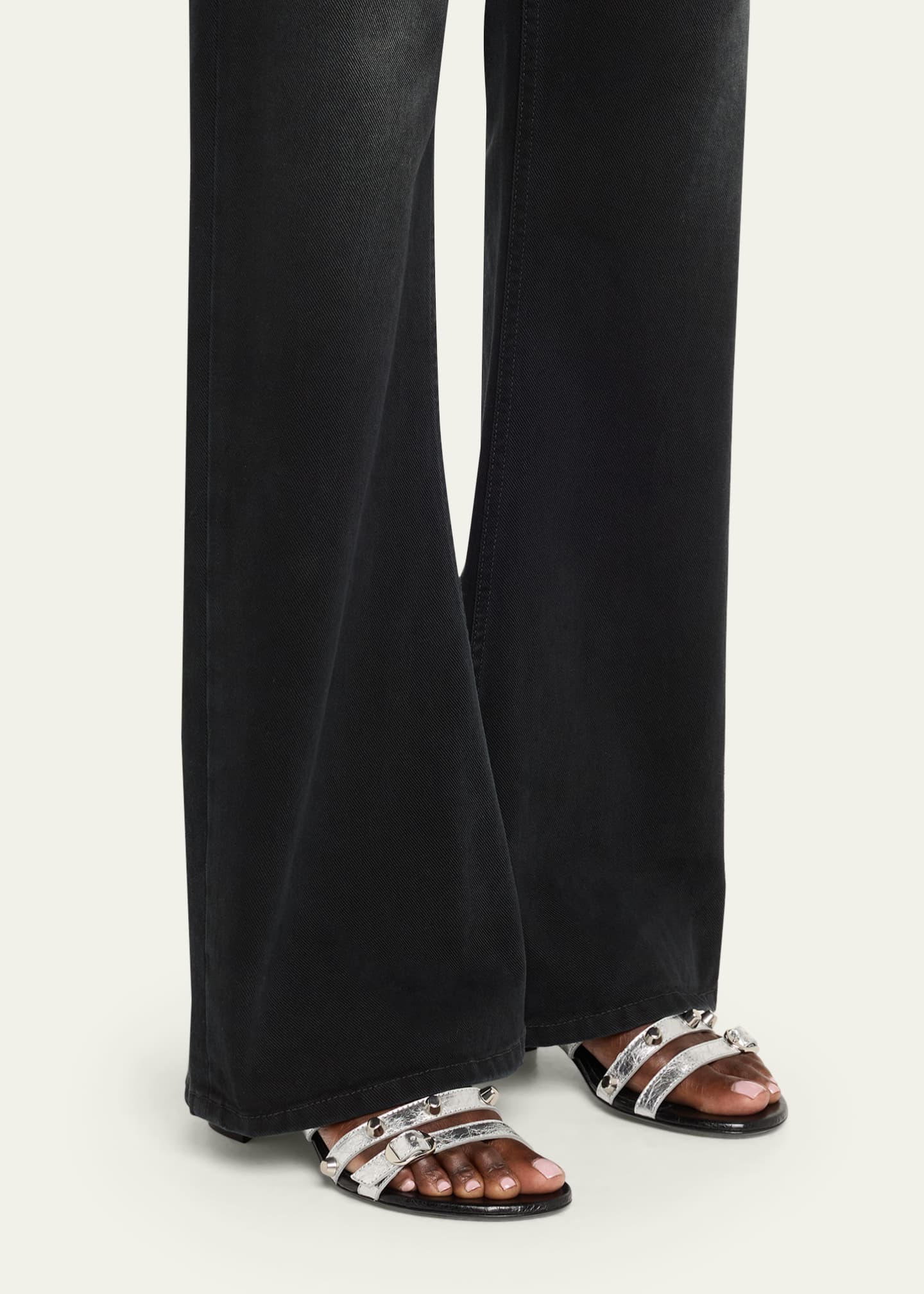 Balenciaga City Leather Block-Heel Sandals Image 2 of 6