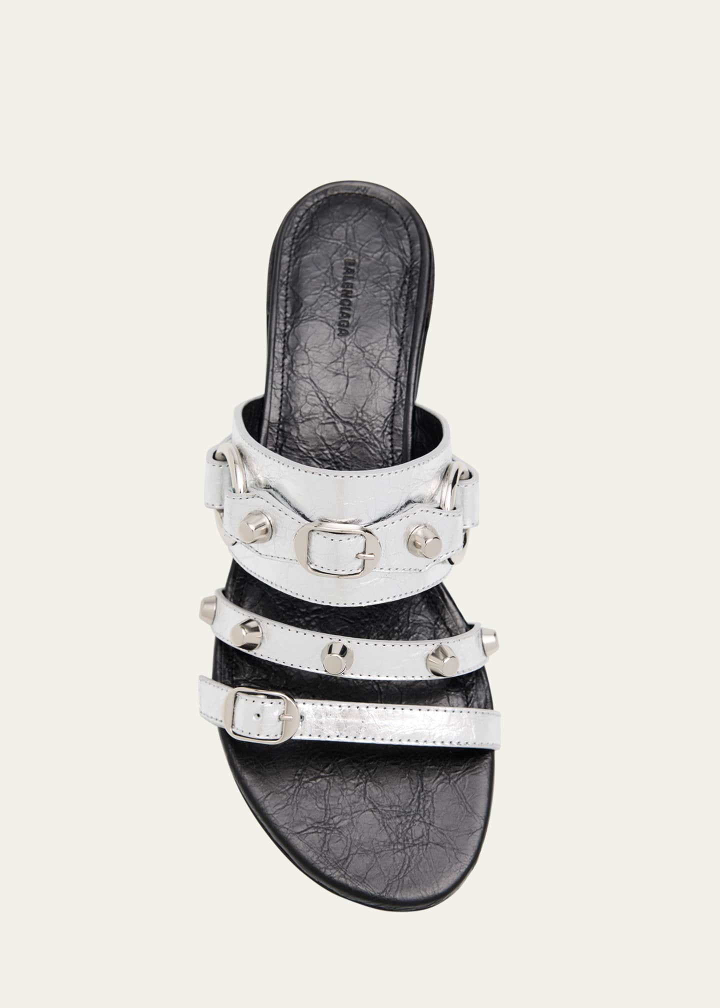 Balenciaga City Leather Block-Heel Sandals Image 6 of 6