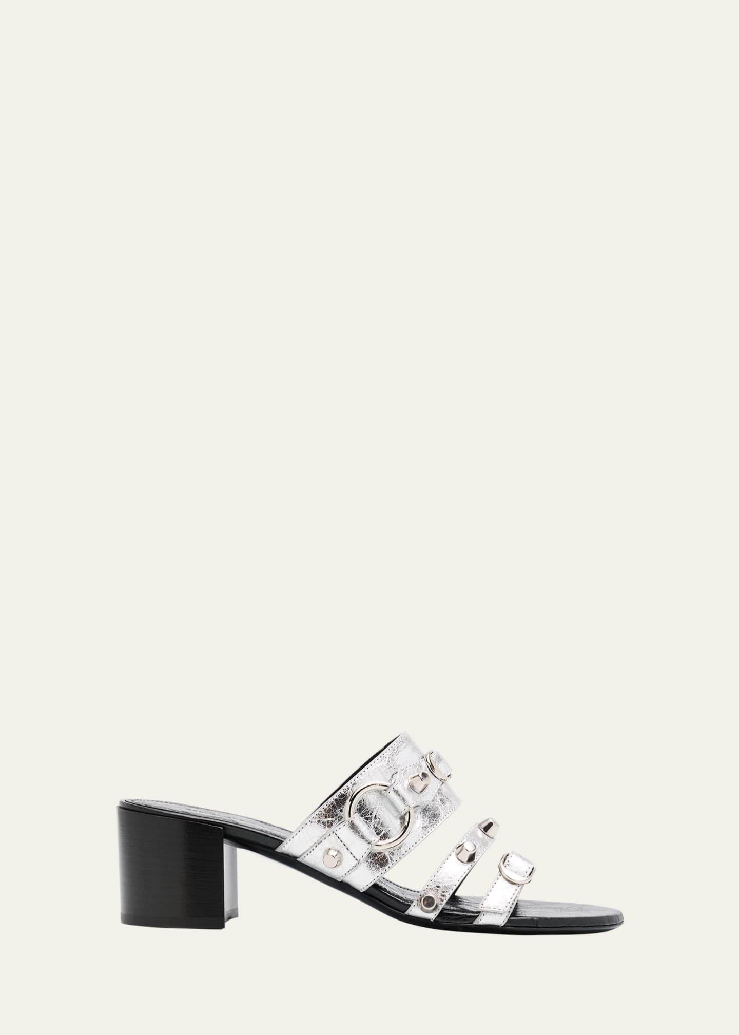 Balenciaga City Leather Block-Heel Sandals Image 1 of 6