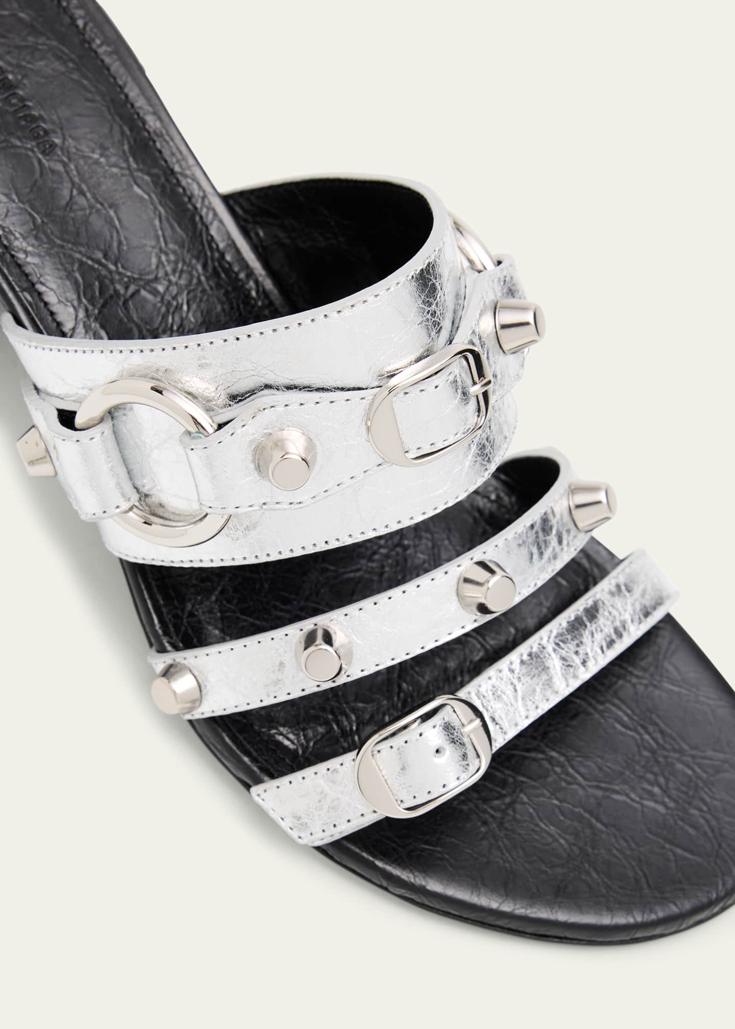 Balenciaga City Leather Block-Heel Sandals Image 5 of 6