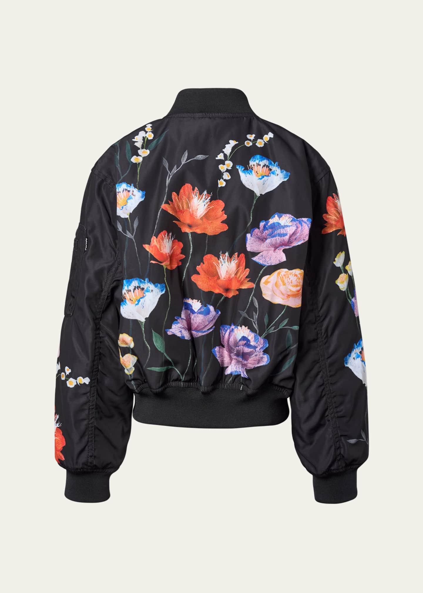 Molo Girl's Hedia Floral-Print Bomber Jacket, Size 8-12 Image 2 of 4