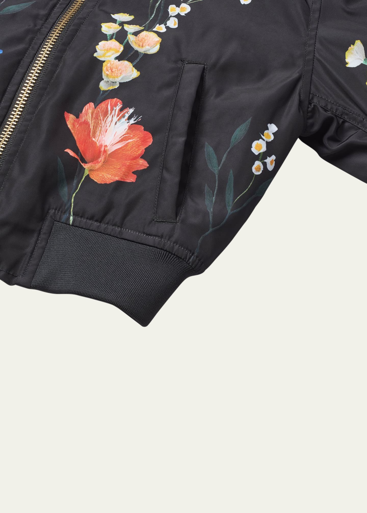 Molo Girl's Hedia Floral-Print Bomber Jacket, Size 8-12 Image 3 of 4