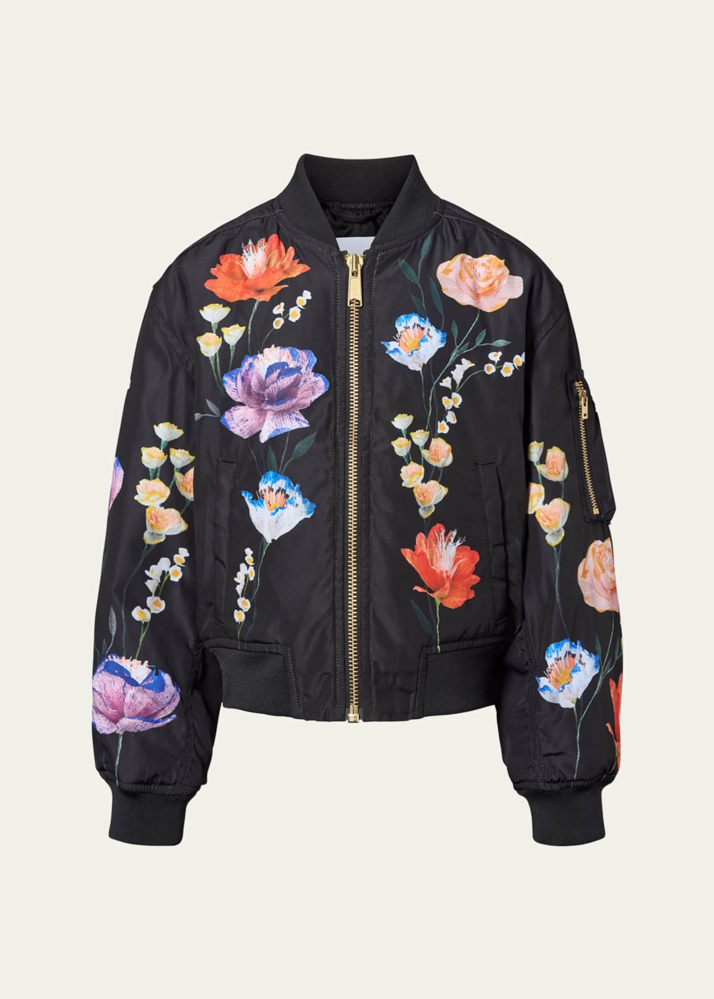 Molo Girl's Hedia Floral-Print Bomber Jacket, Size 8-12 Image 1 of 4