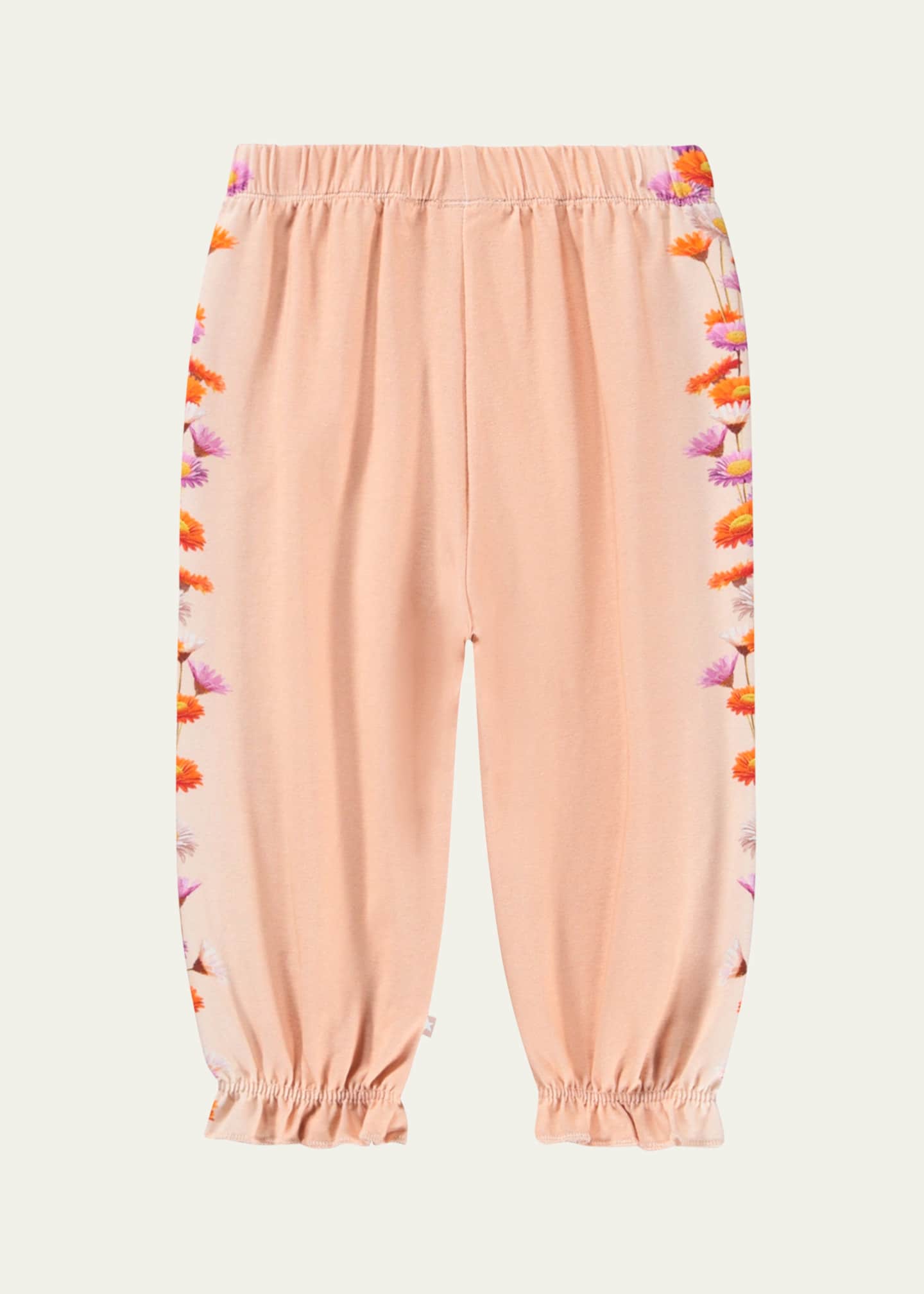 Molo Girl's Selena Floral-Print Organic Cotton Trousers, Size 9M-4 Image 2 of 3