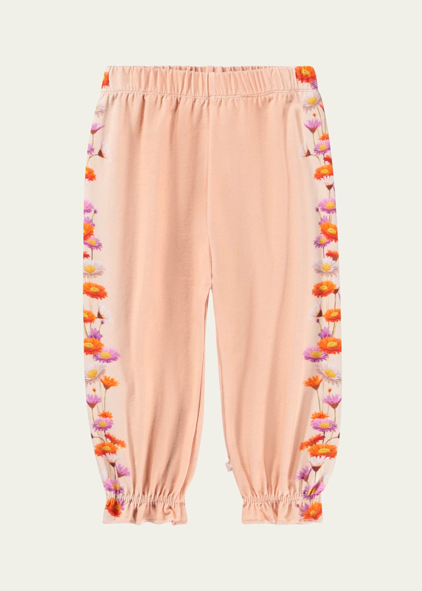 Molo Girl's Selena Floral-Print Organic Cotton Trousers, Size 9M-4 Image 1 of 3