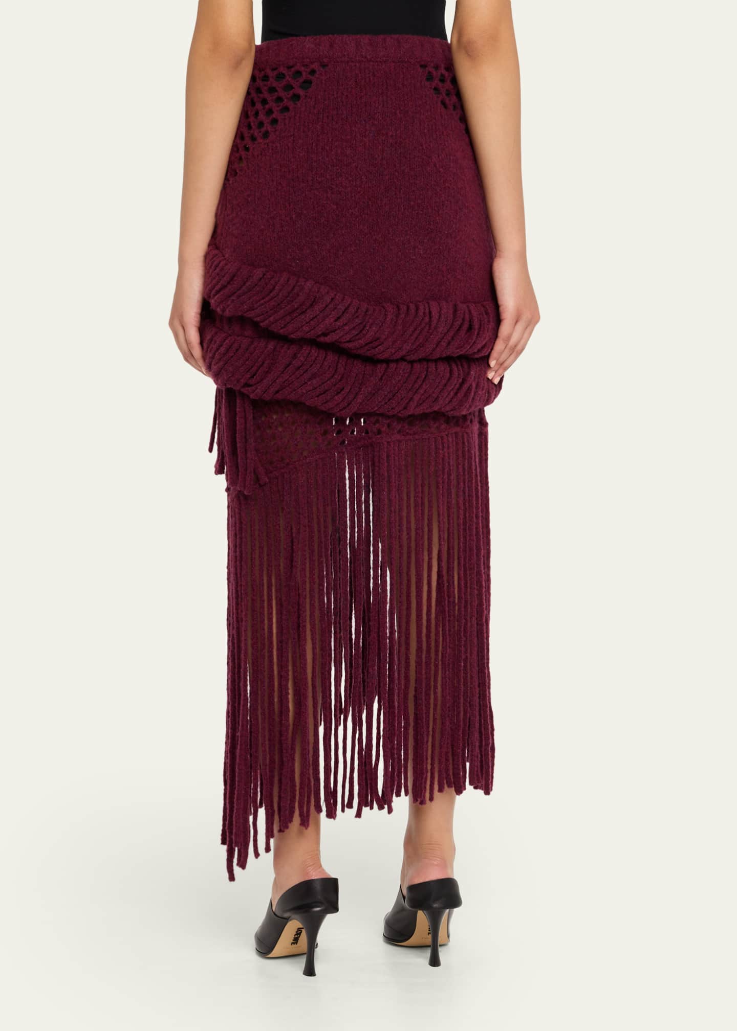 Diotima Medusa Fringe Knit Skirt Image 3 of 5