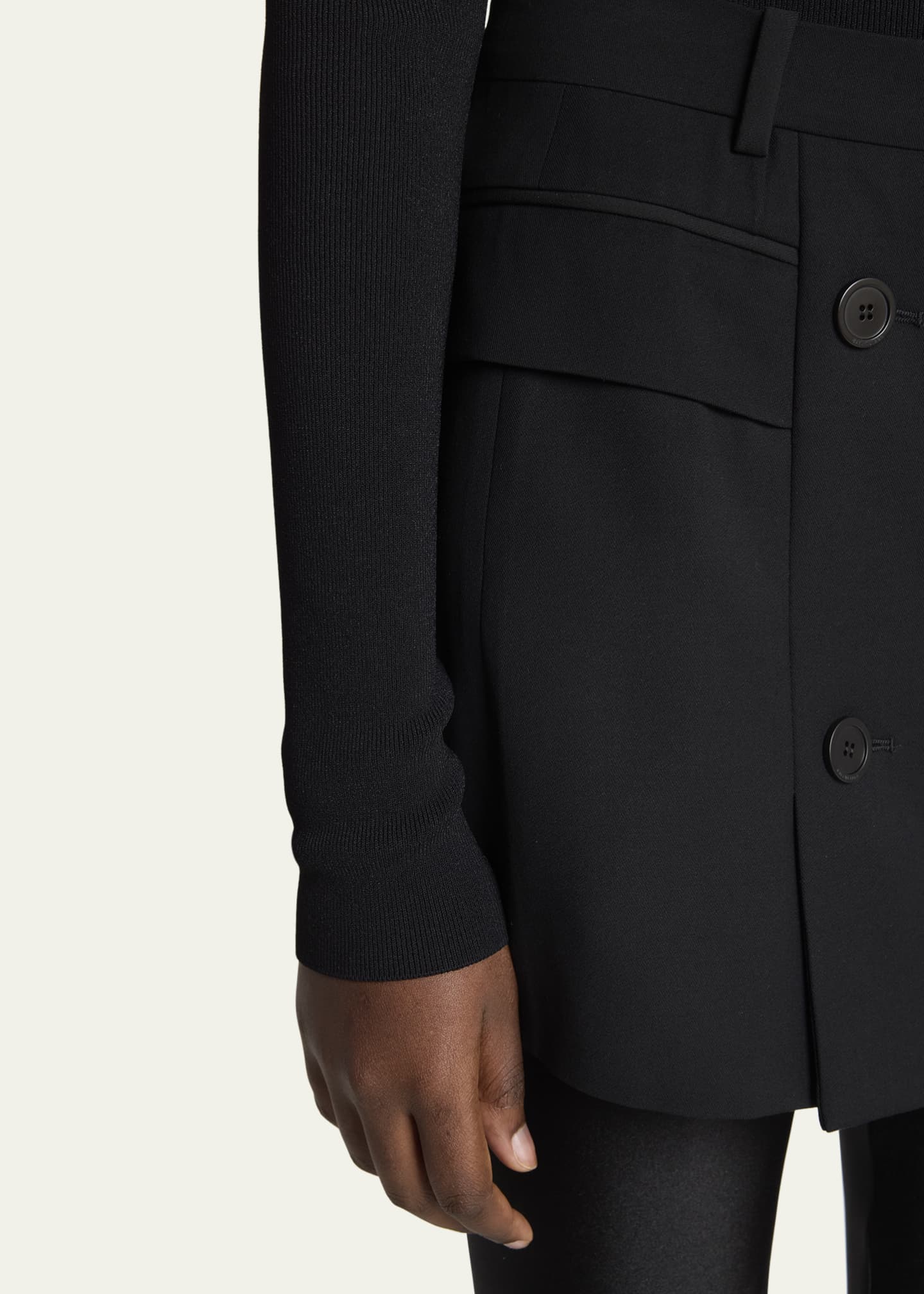 ミニスカート Balenciaga Tailored Black Skirt With Double-Breasted Buttons Balenciaga Double-Breasted Tailored Mini Skirt | Neiman Marcus