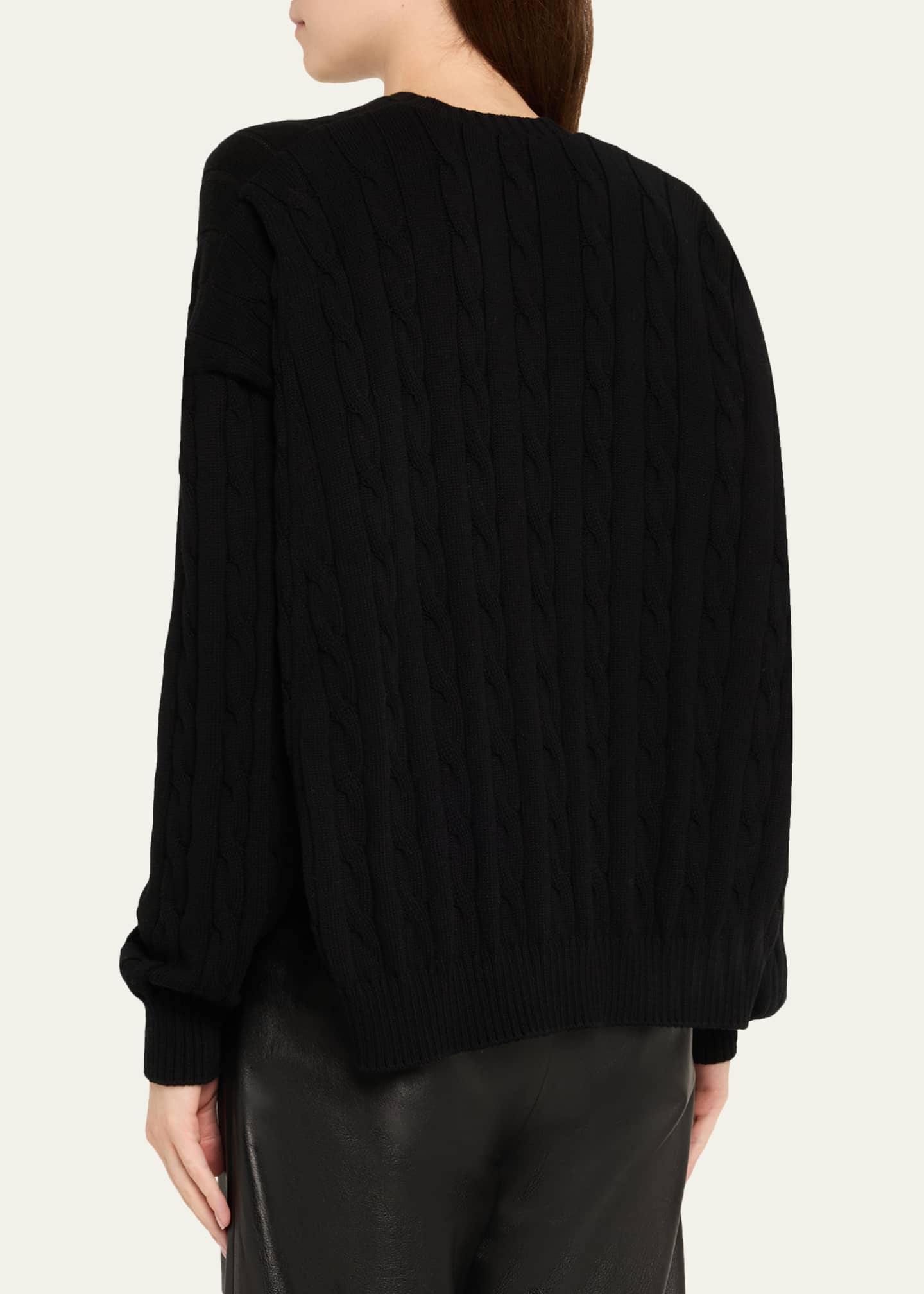 Cable-Knit Crewneck Sweater