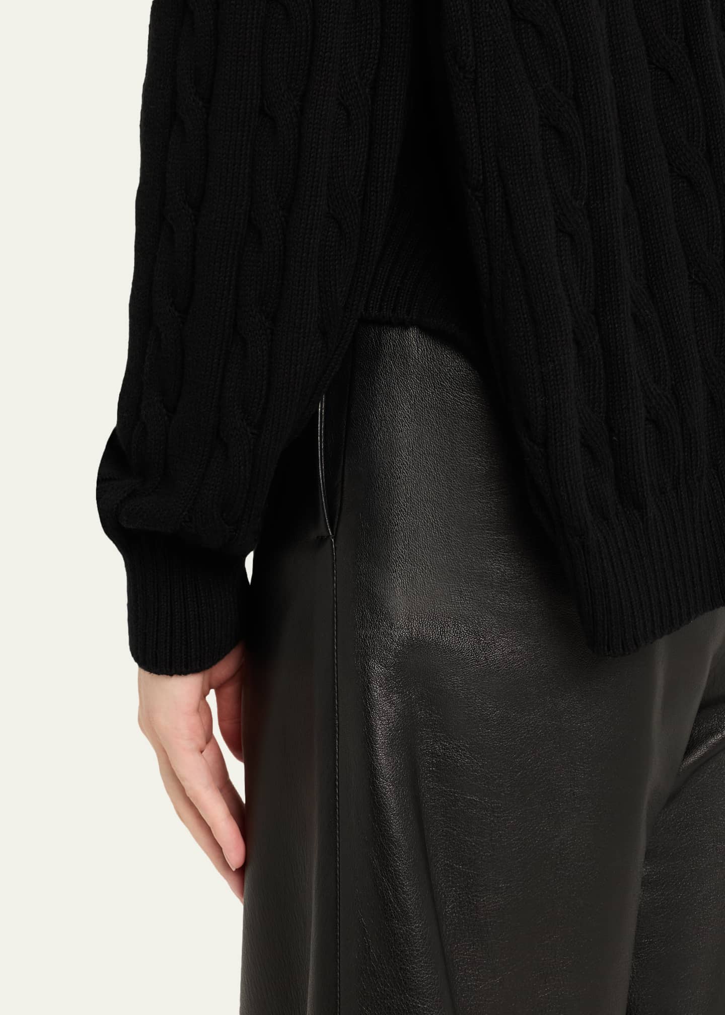 Cable-Knit Crewneck Sweater