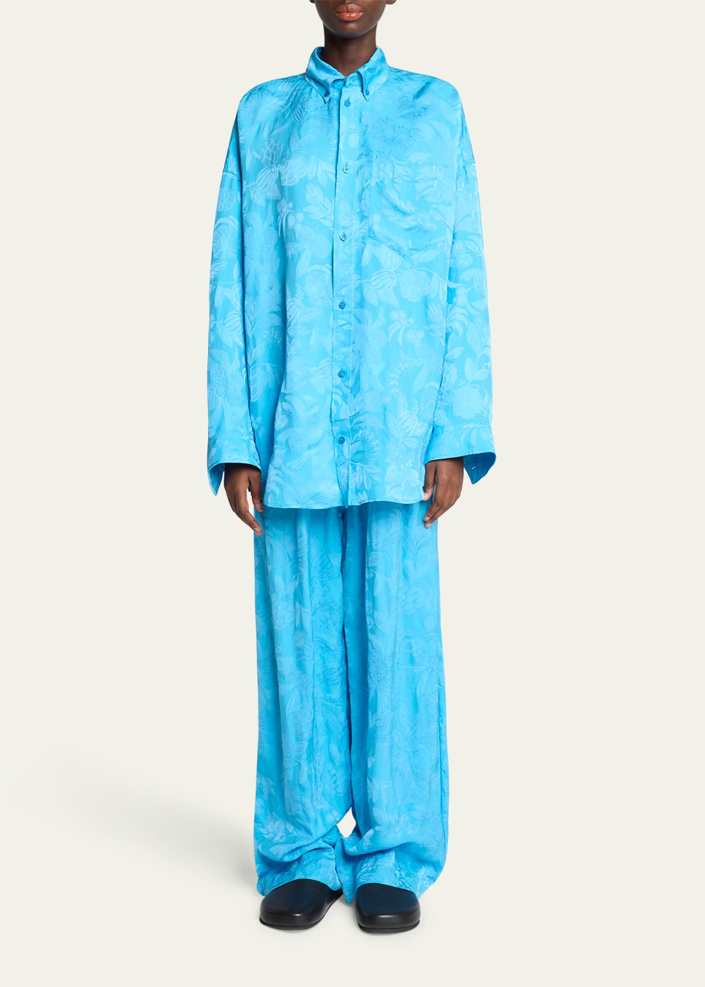 Balenciaga Long-Sleeve Button-Down Cocoon Shirt - Bergdorf Goodman