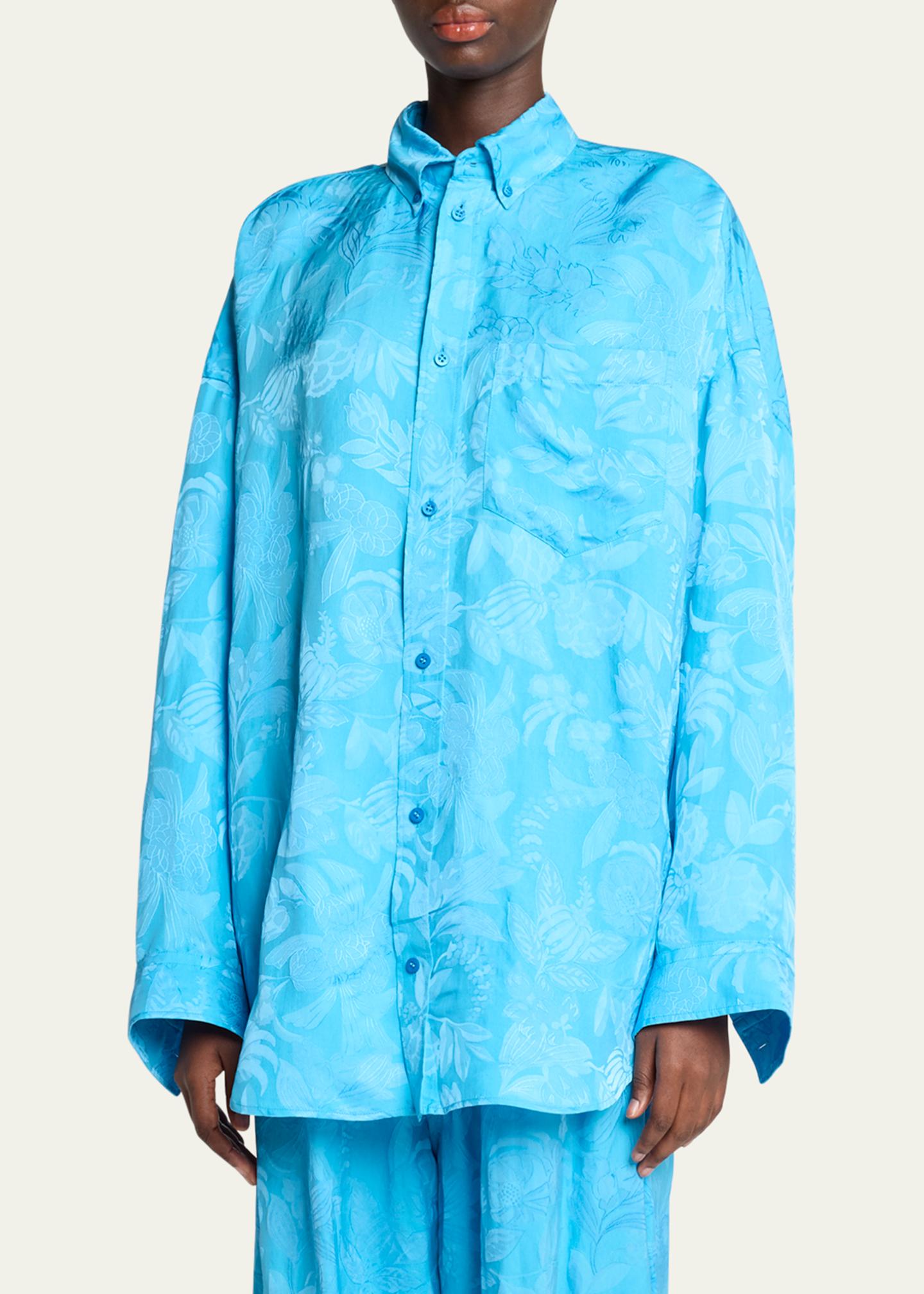 Balenciaga Long-Sleeve Button-Down Cocoon Shirt - Bergdorf Goodman