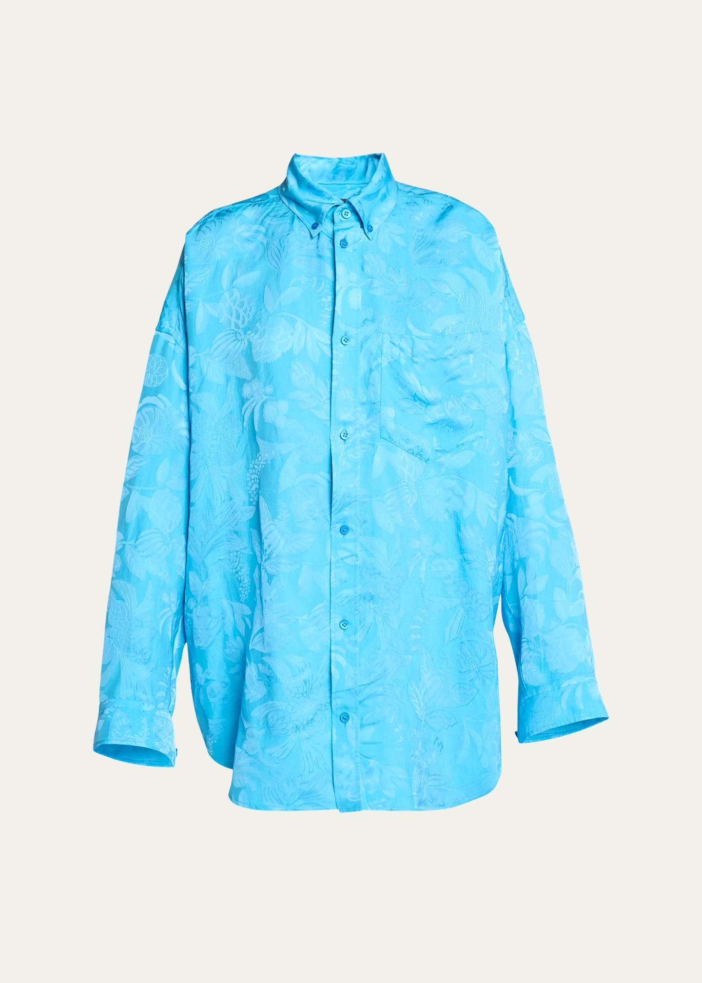 Balenciaga Long-Sleeve Button-Down Cocoon Shirt - Bergdorf Goodman