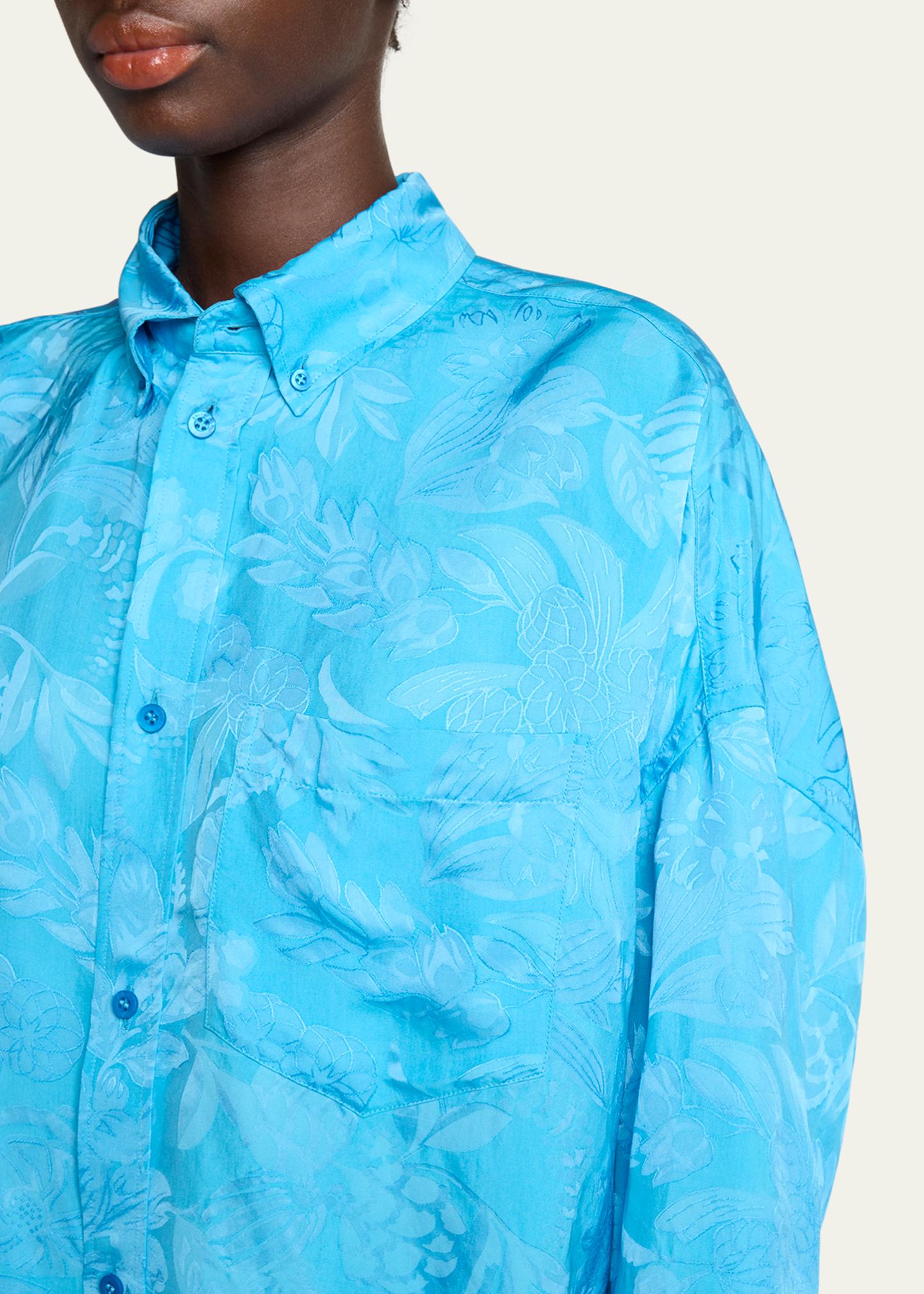Balenciaga Long-Sleeve Button-Down Cocoon Shirt - Bergdorf Goodman