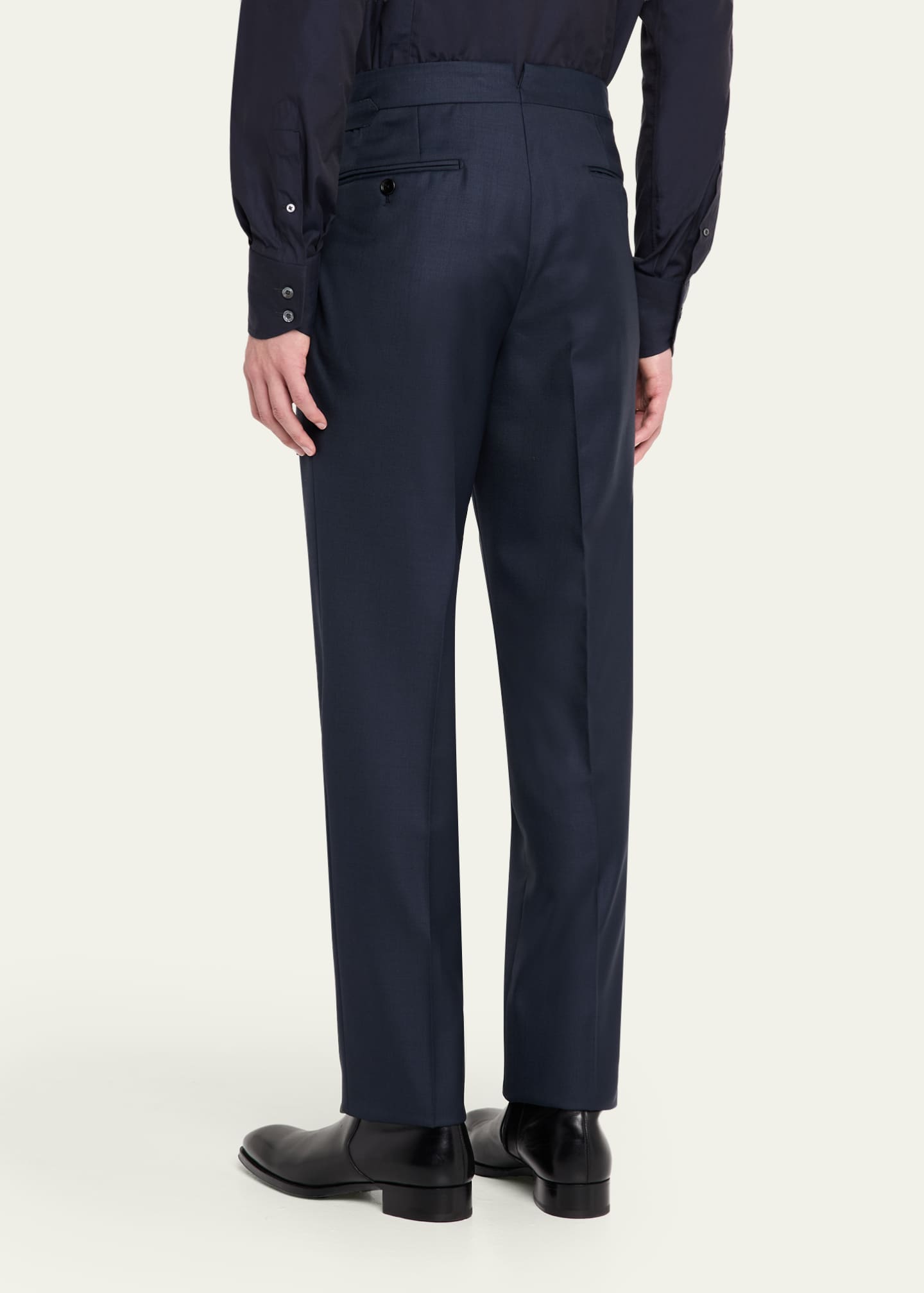 TOM FORD Men's Wool Sharkskin Flat-Front Pants Image 3 of 5