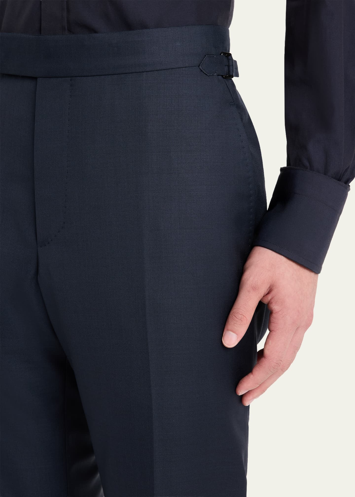 TOM FORD Men's Wool Sharkskin Flat-Front Pants Image 5 of 5
