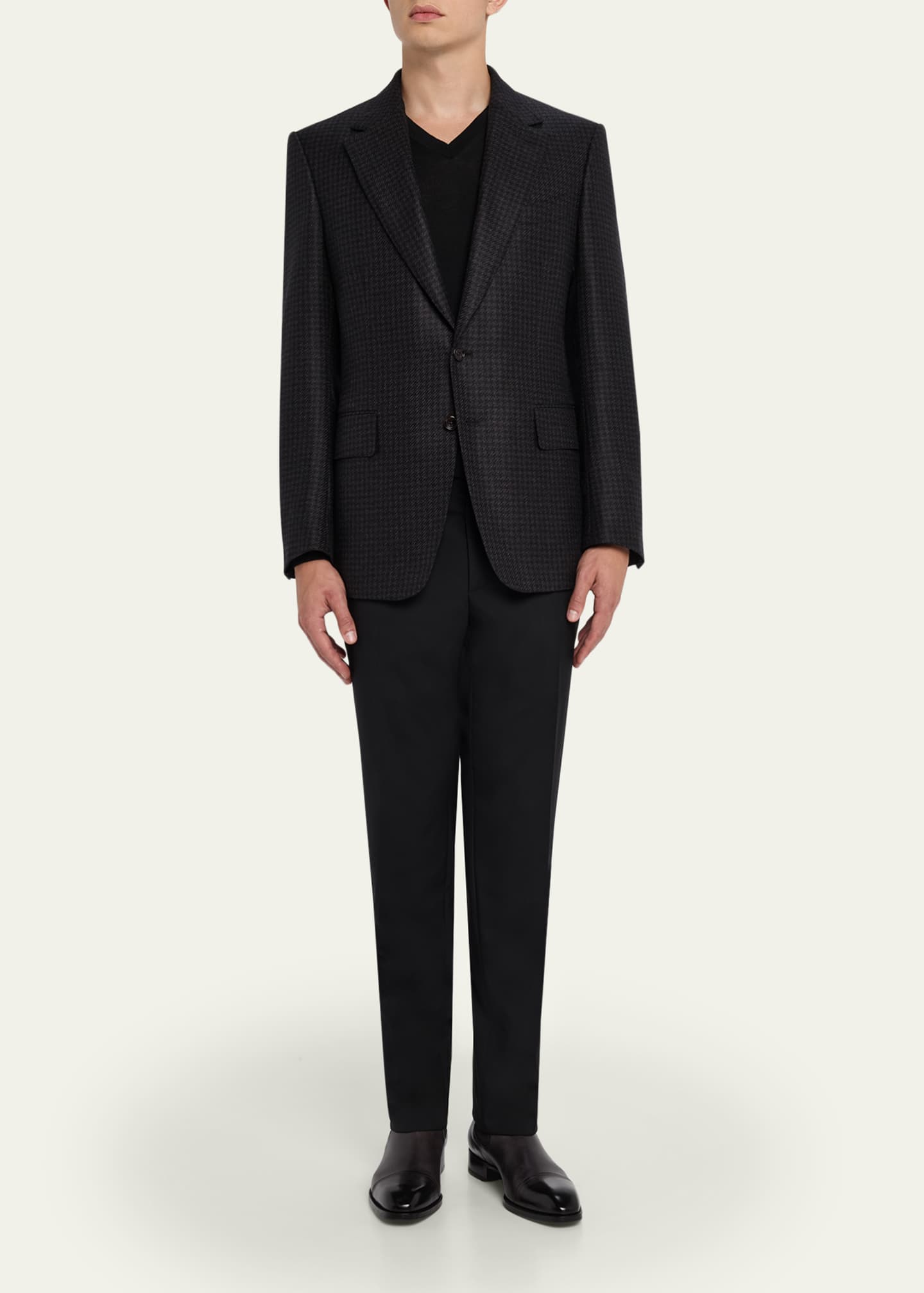 TOM FORD Men's Wool Pied De Poule Single-Breasted Sport Coat Image 2 of 8