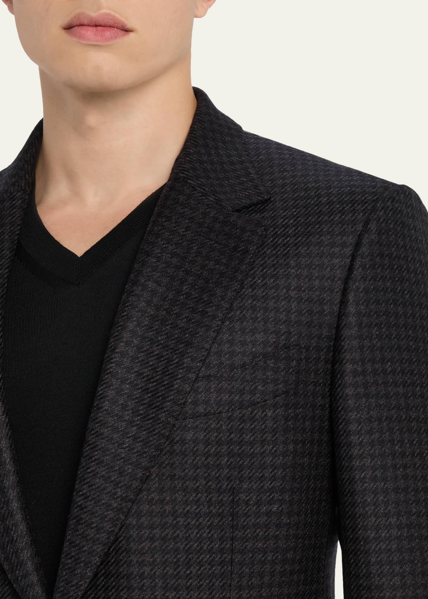 TOM FORD Men's Wool Pied De Poule Single-Breasted Sport Coat Image 5 of 8