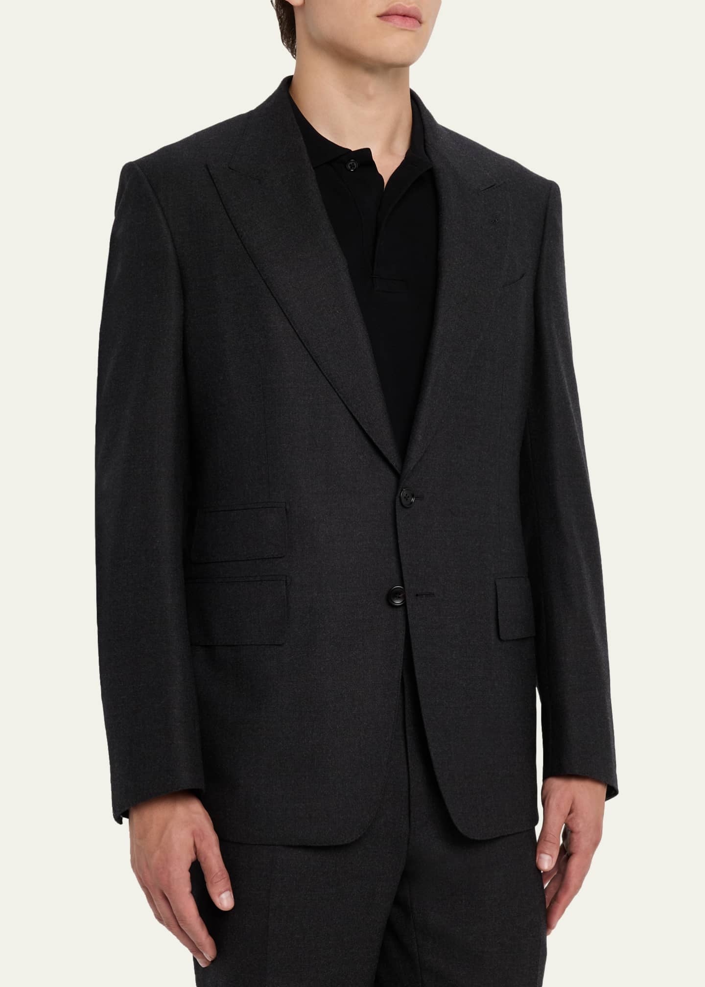 TOM FORD Men's Wool Flannel Notch Lapel Two-Piece Suit Image 4 of 8