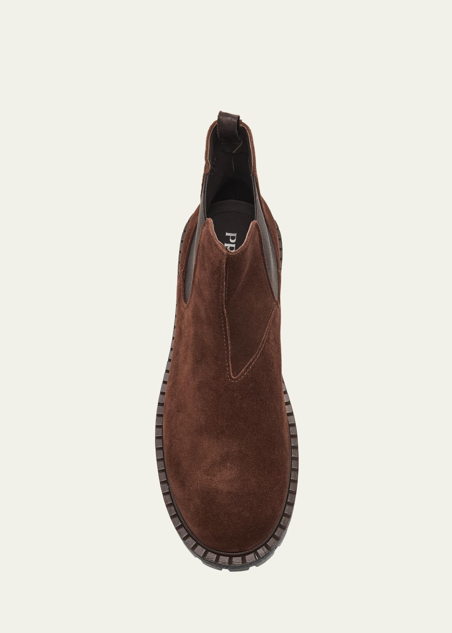 Prada Men\'s Brown Suede Boots Prada Boots Size UK11 Men Cigar Brown Suede Tall Horse  main image 3