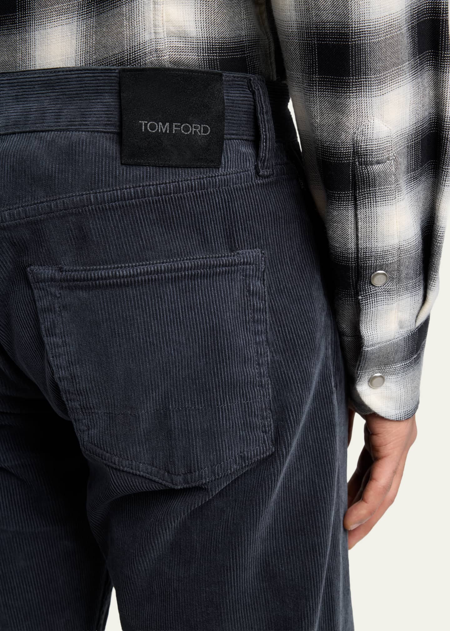 TOM FORD Men's Slim-Fit Stretch Black Denim Five-Pocket Pants