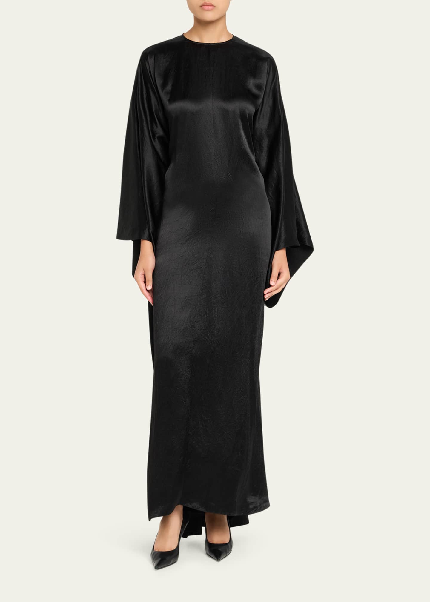 【関税&送料込】Balenciaga Embroidered Satin Dress BALENCIAGA Layered lace-trimmed cotton-jersey and silk-satin