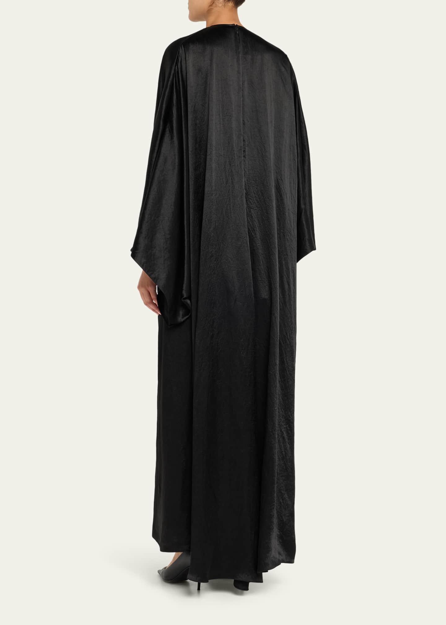Balenciaga Satin Long-Sleeve Maxi Dress - Bergdorf Goodman