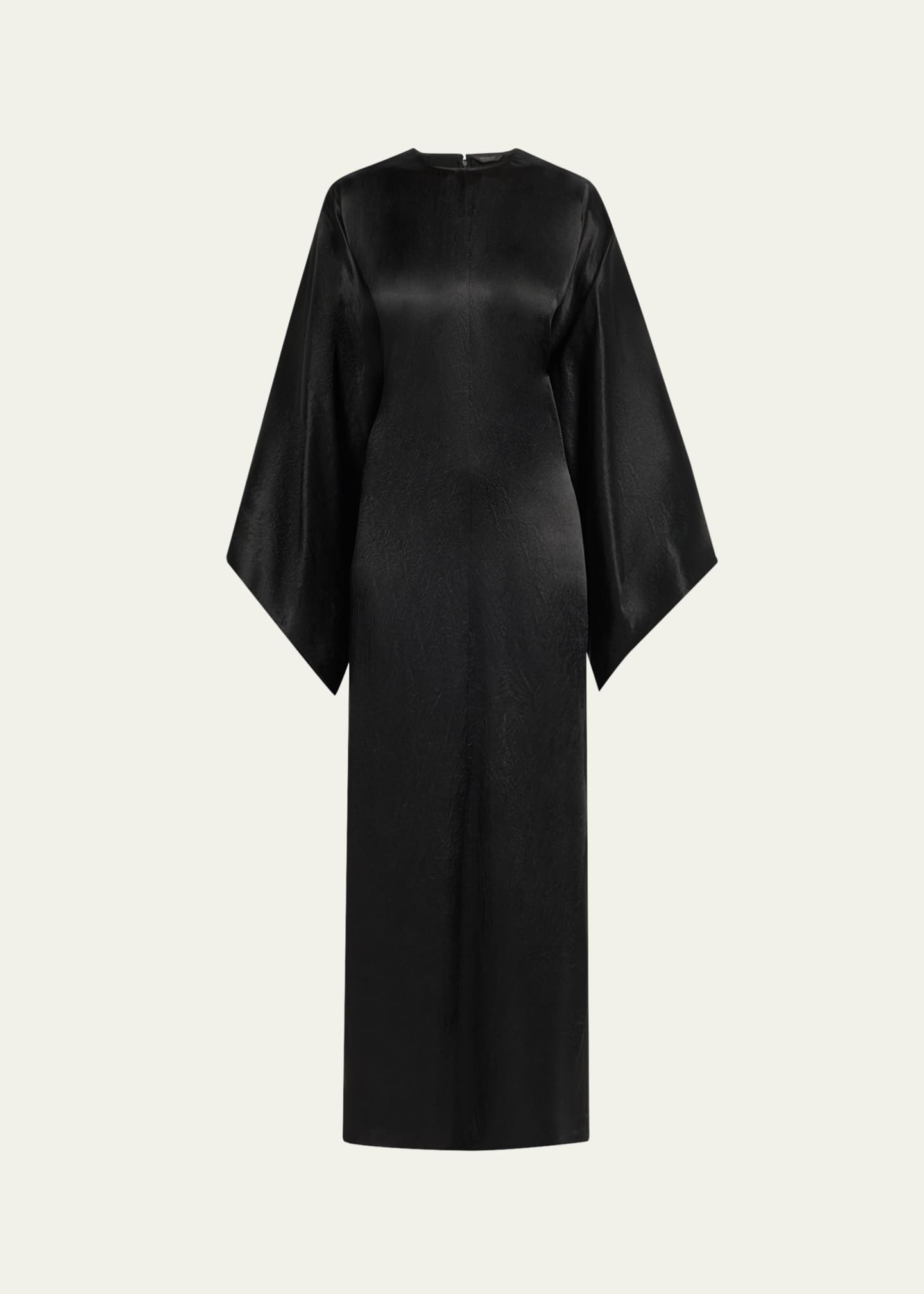 Balenciaga Satin Long-Sleeve Maxi Dress - Bergdorf Goodman