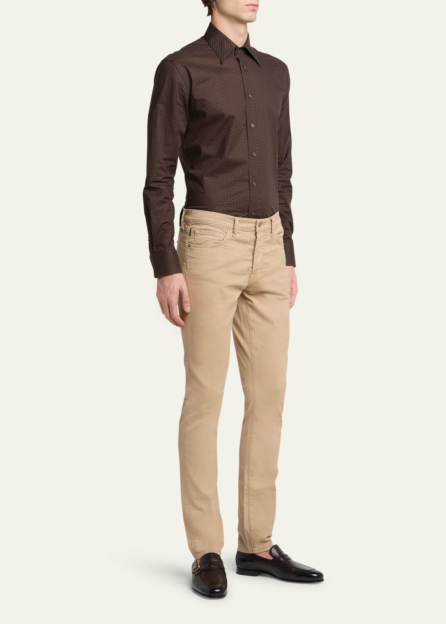 TOM FORD Men's Gigi Grained Leather Twisted Buckle Loafers Image 3 of 6