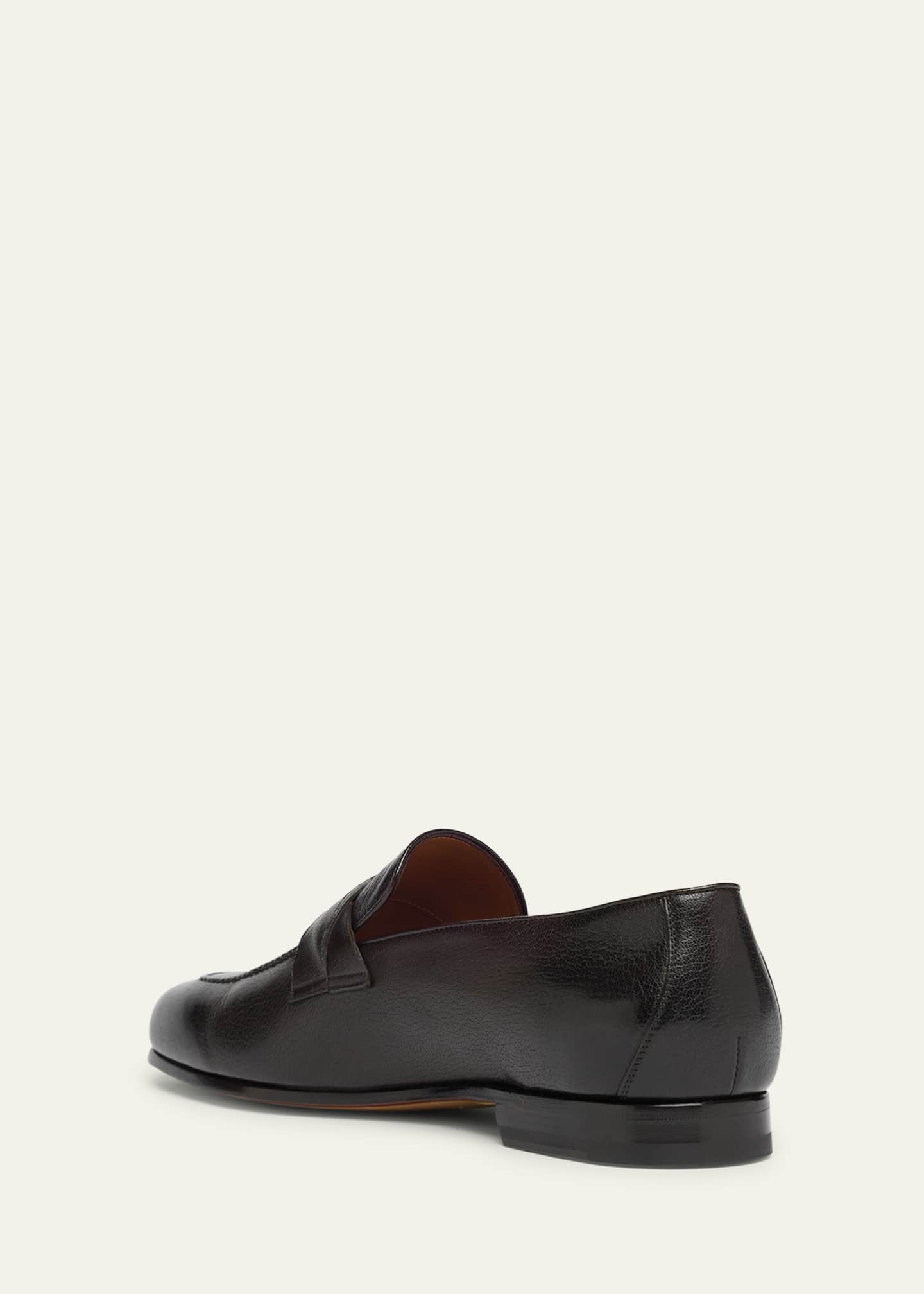TOM FORD Men's Gigi Grained Leather Twisted Buckle Loafers Image 4 of 6