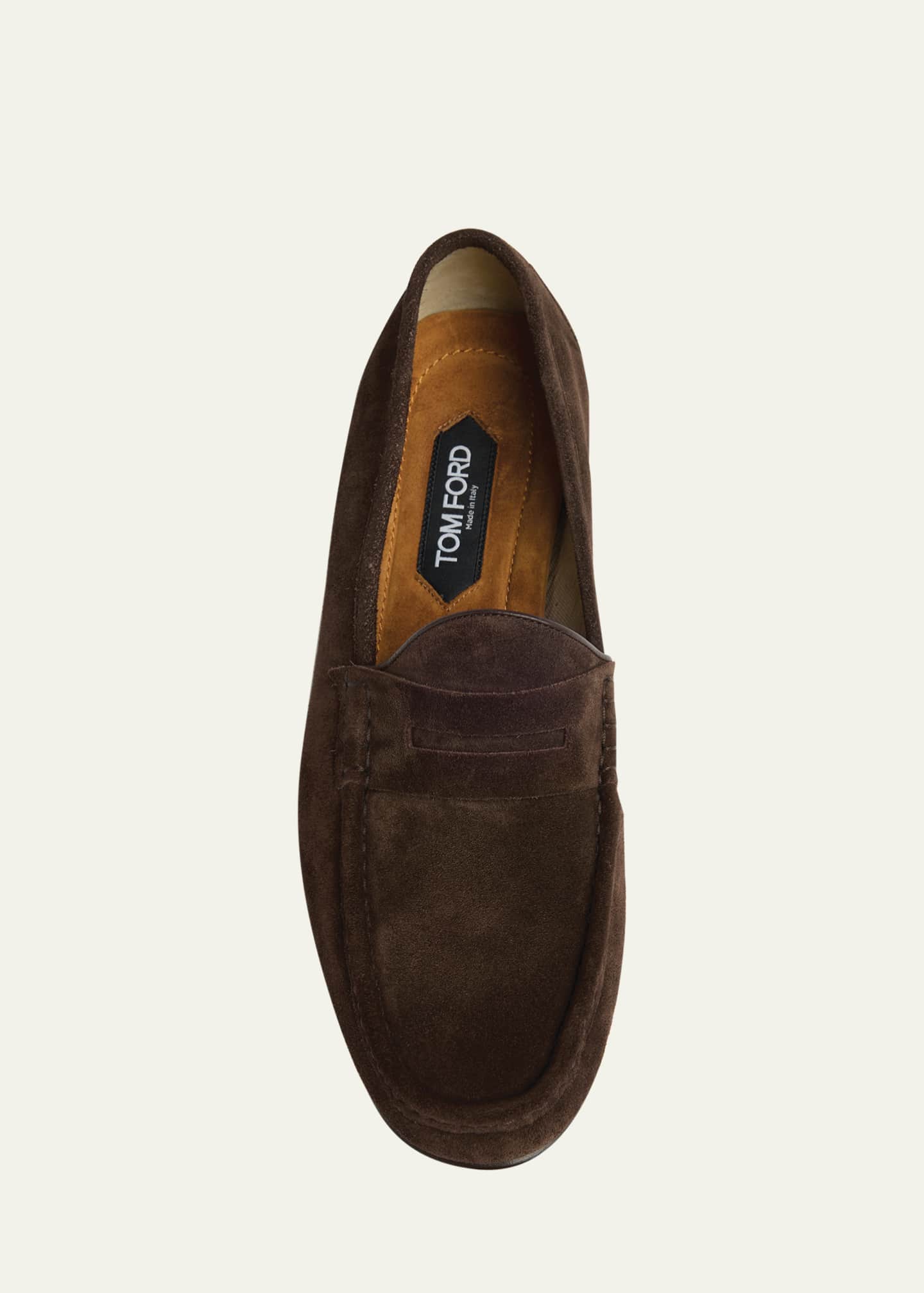 TOM FORD Men's York Suede Penny Loafers - Bergdorf Goodman