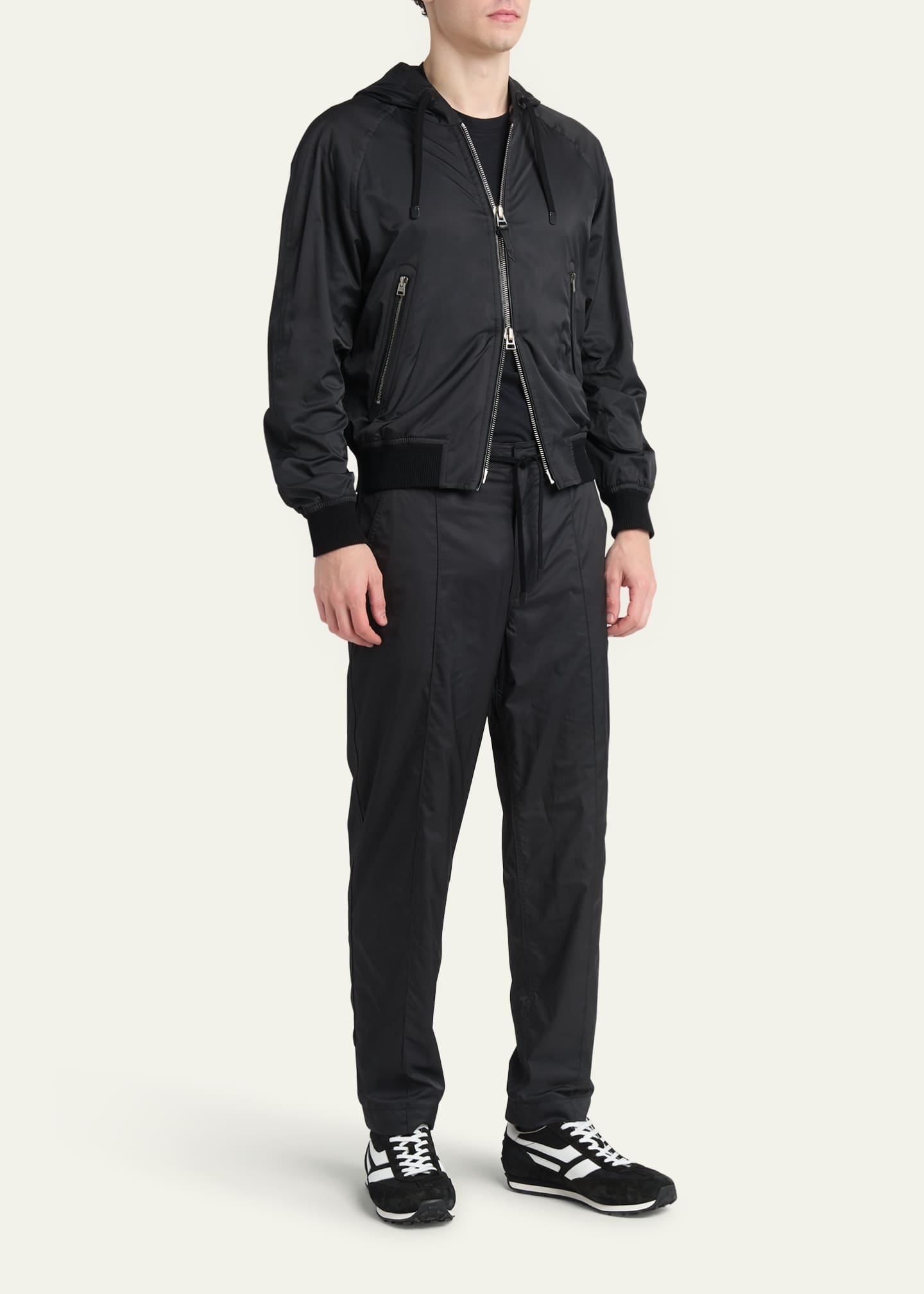 TOM FORD Men's Mick Tech Fabric and Suede Sneakers Image 3 of 6