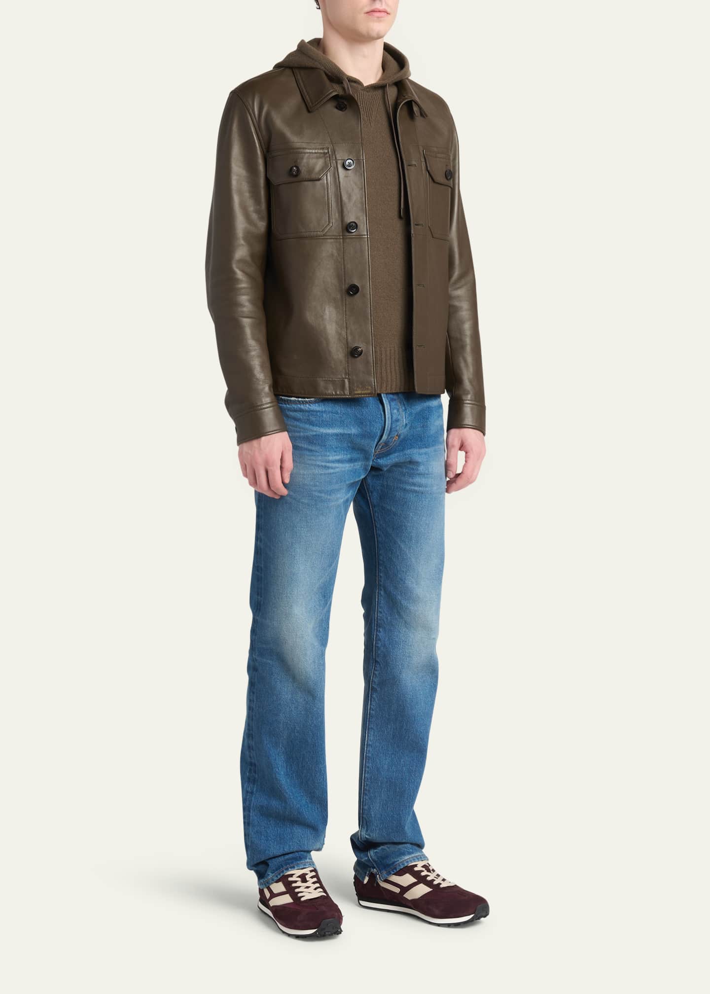 TOM FORD Men's Mick Tech Fabric and Suede Sneakers Image 3 of 6