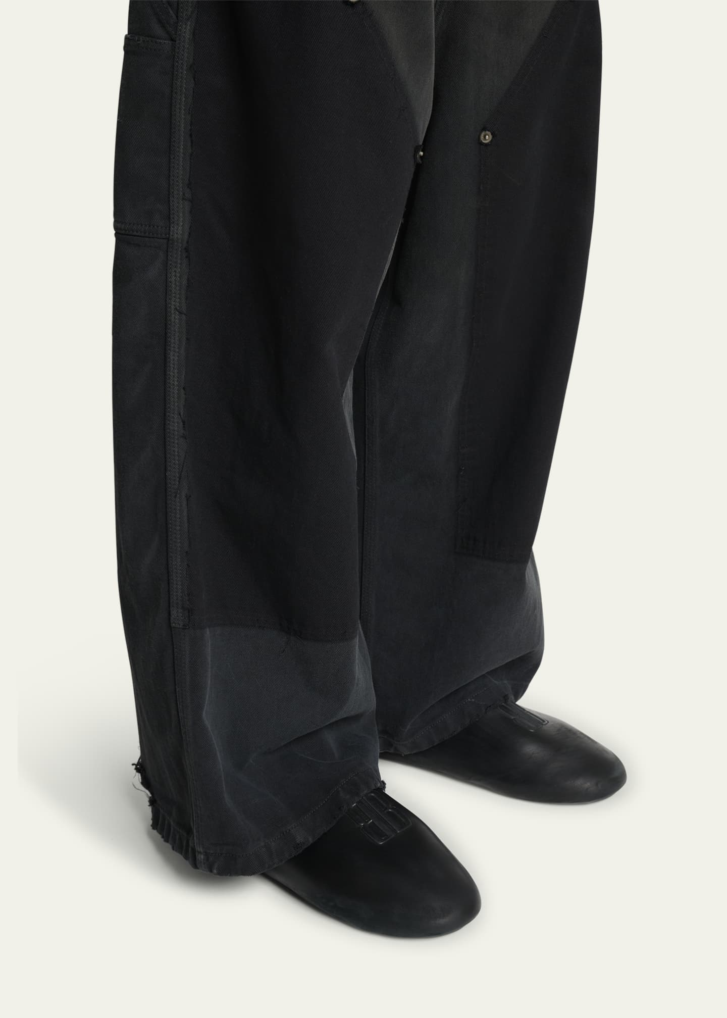 Balenciaga Men's Chateau Leather Mule Flats Image 2 of 6