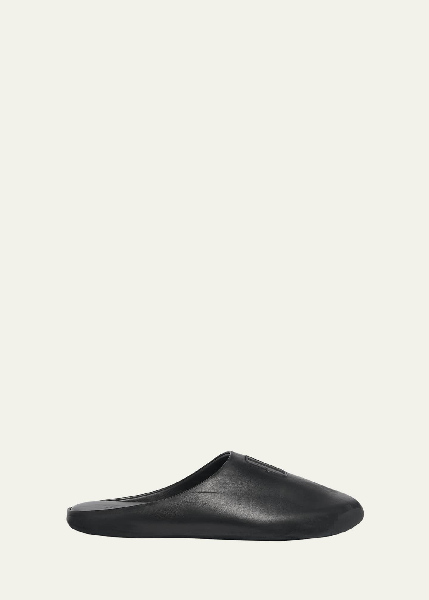 Balenciaga Men's Chateau Leather Mule Flats Image 1 of 6