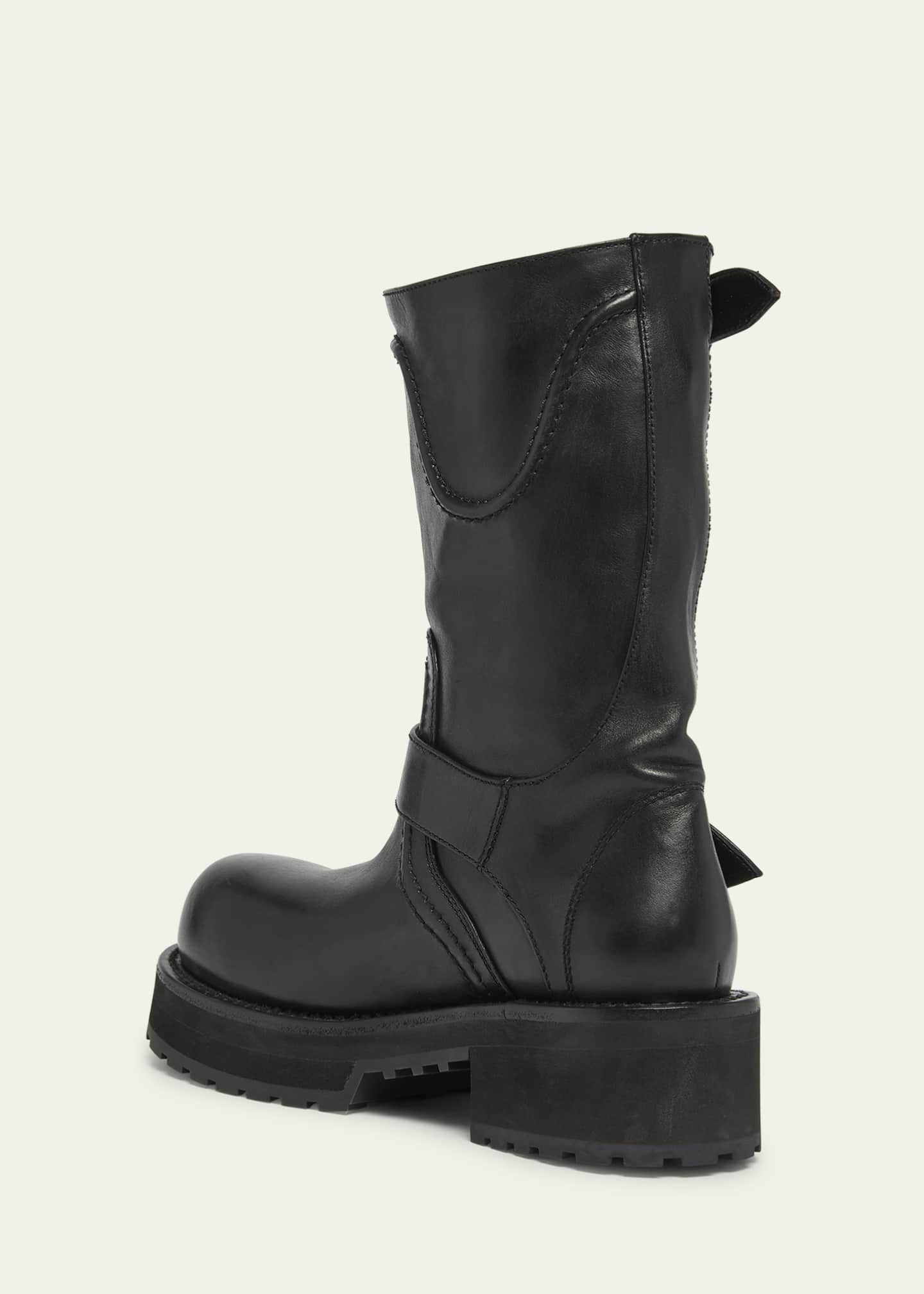 Balenciaga Men's Venom Leather Combat Boots - Bergdorf Goodman