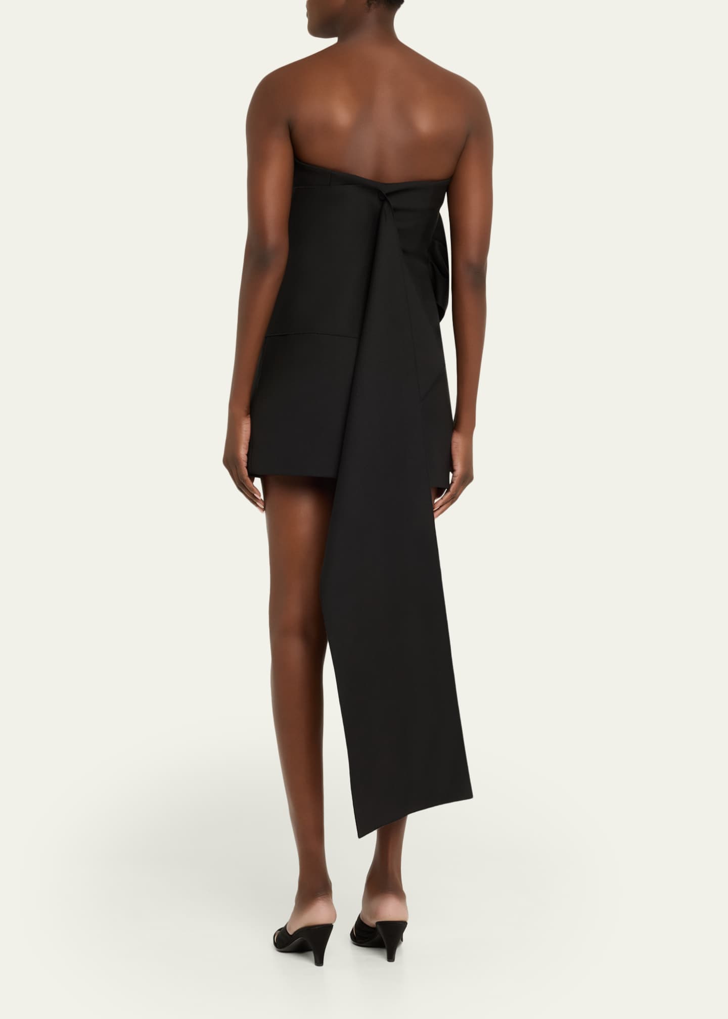 mini dress with sash Stella Satin Mini Dress with Side Sash in Ivory | Size: S | Satin Fabric