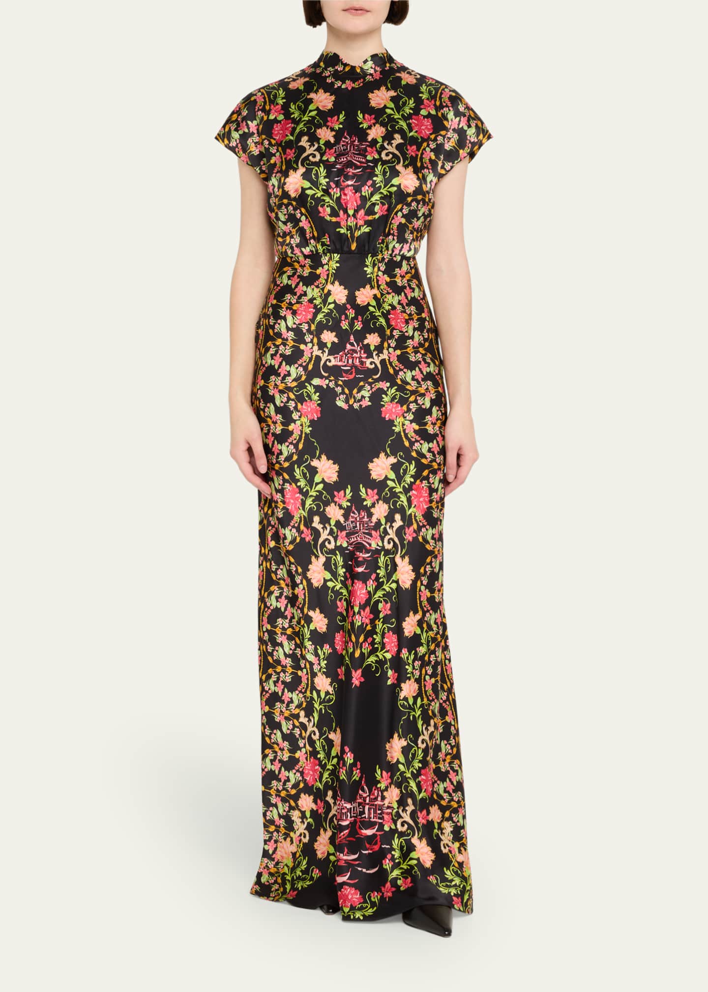 Saloni Fabienne Silk Long Dress Image 2 of 5