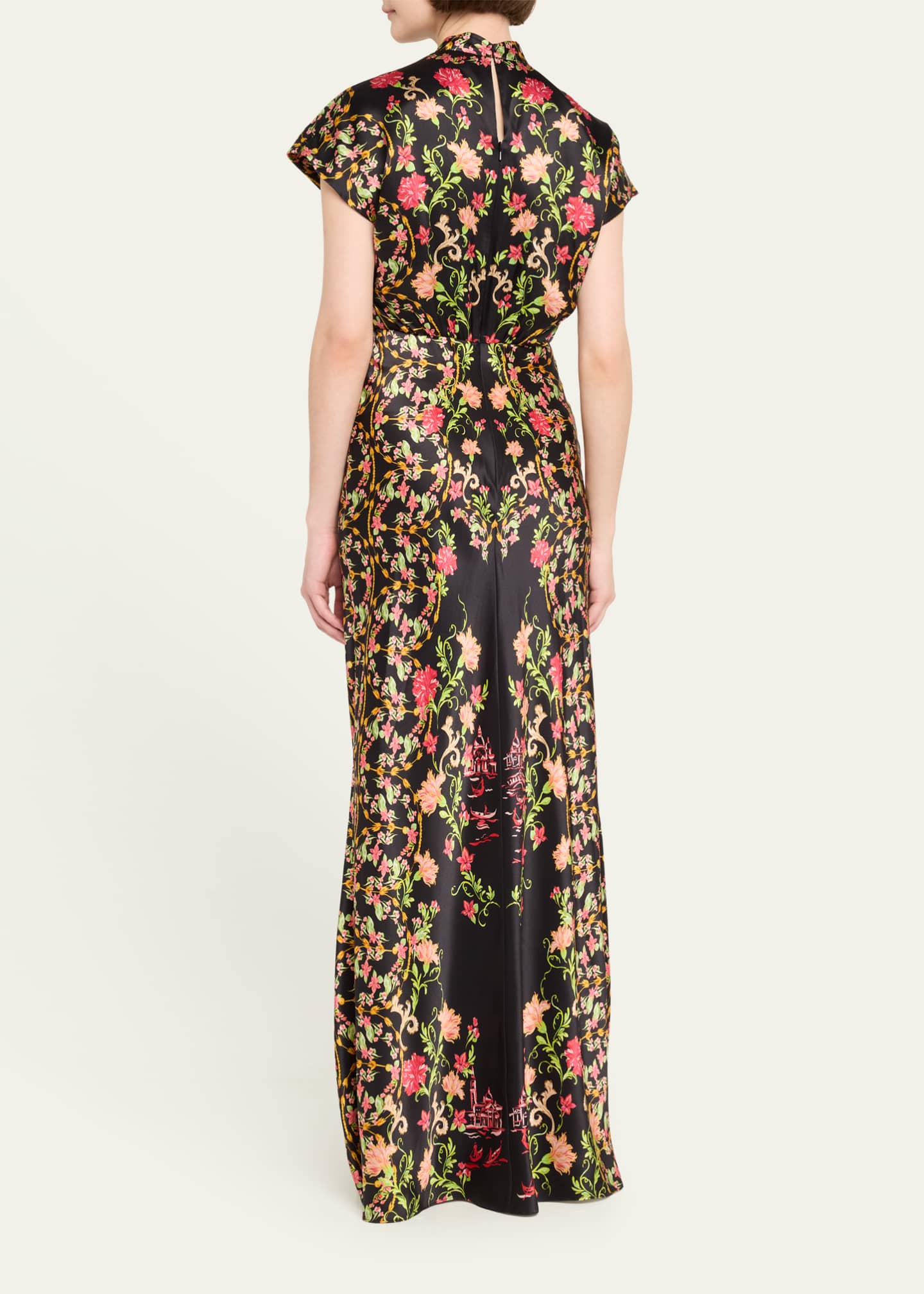 Saloni Fabienne Silk Long Dress Image 3 of 5