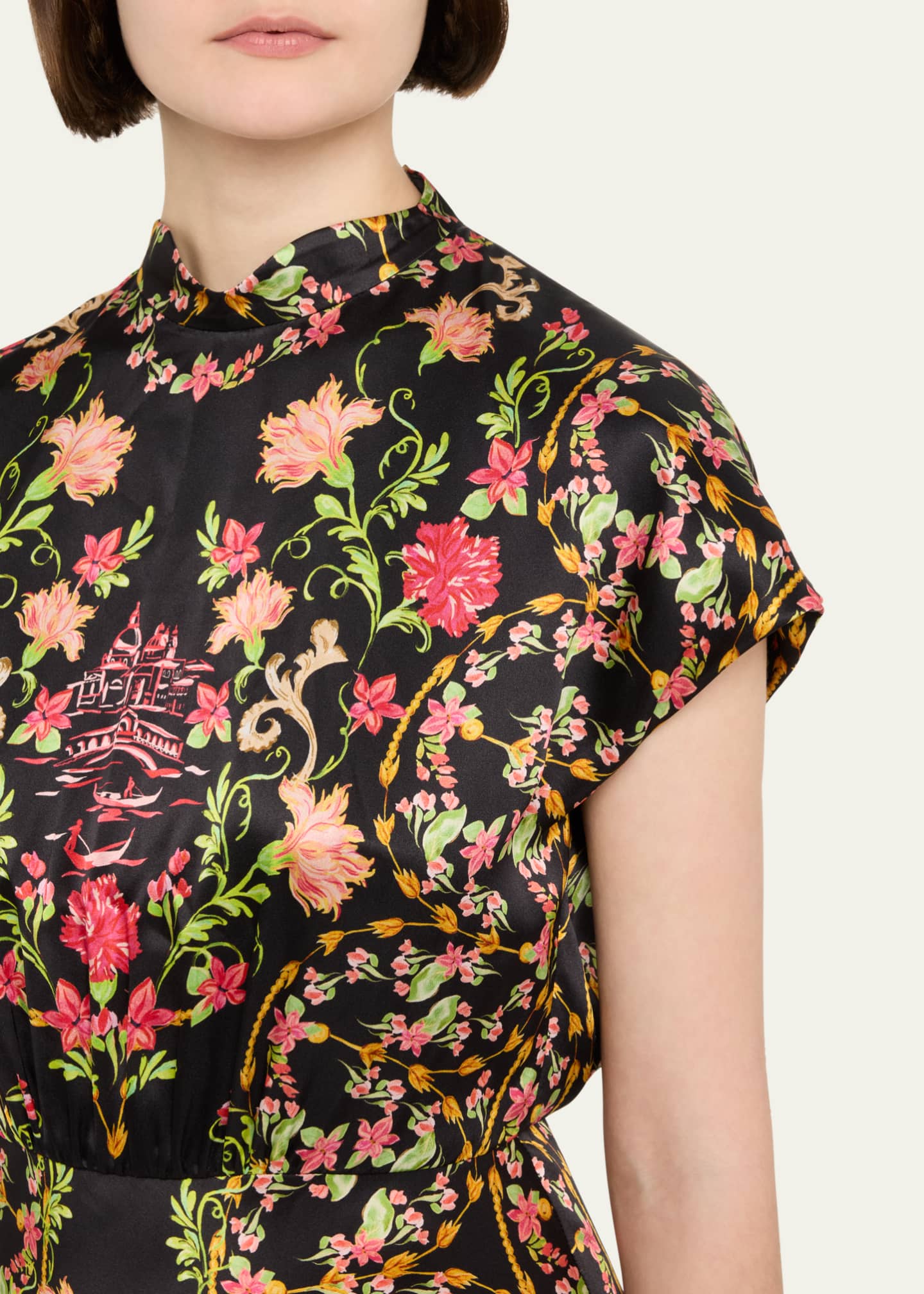 Saloni Fabienne Silk Long Dress Image 5 of 5