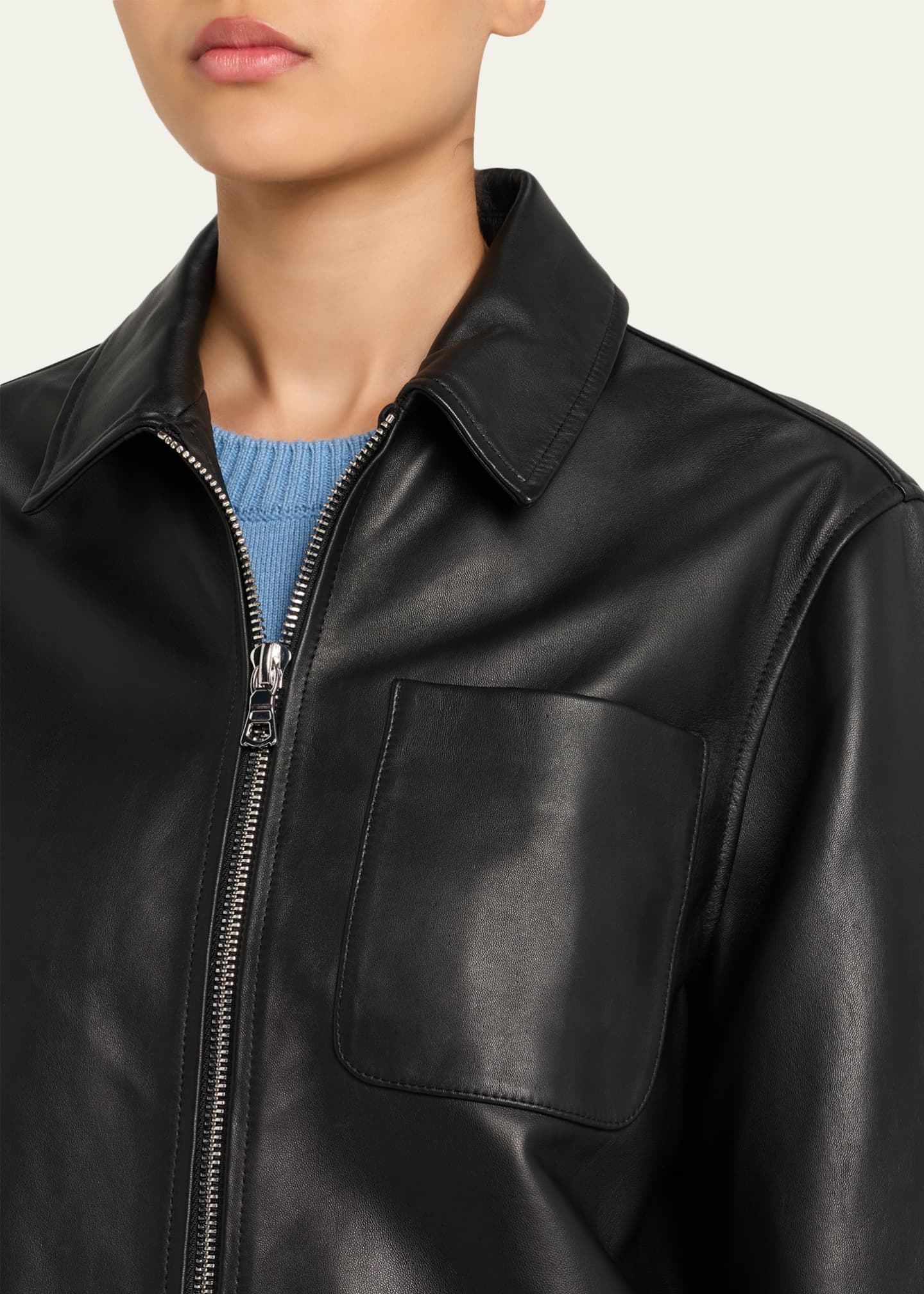Officine Generale Rhea Lambskin Leather Jacket - Bergdorf Goodman