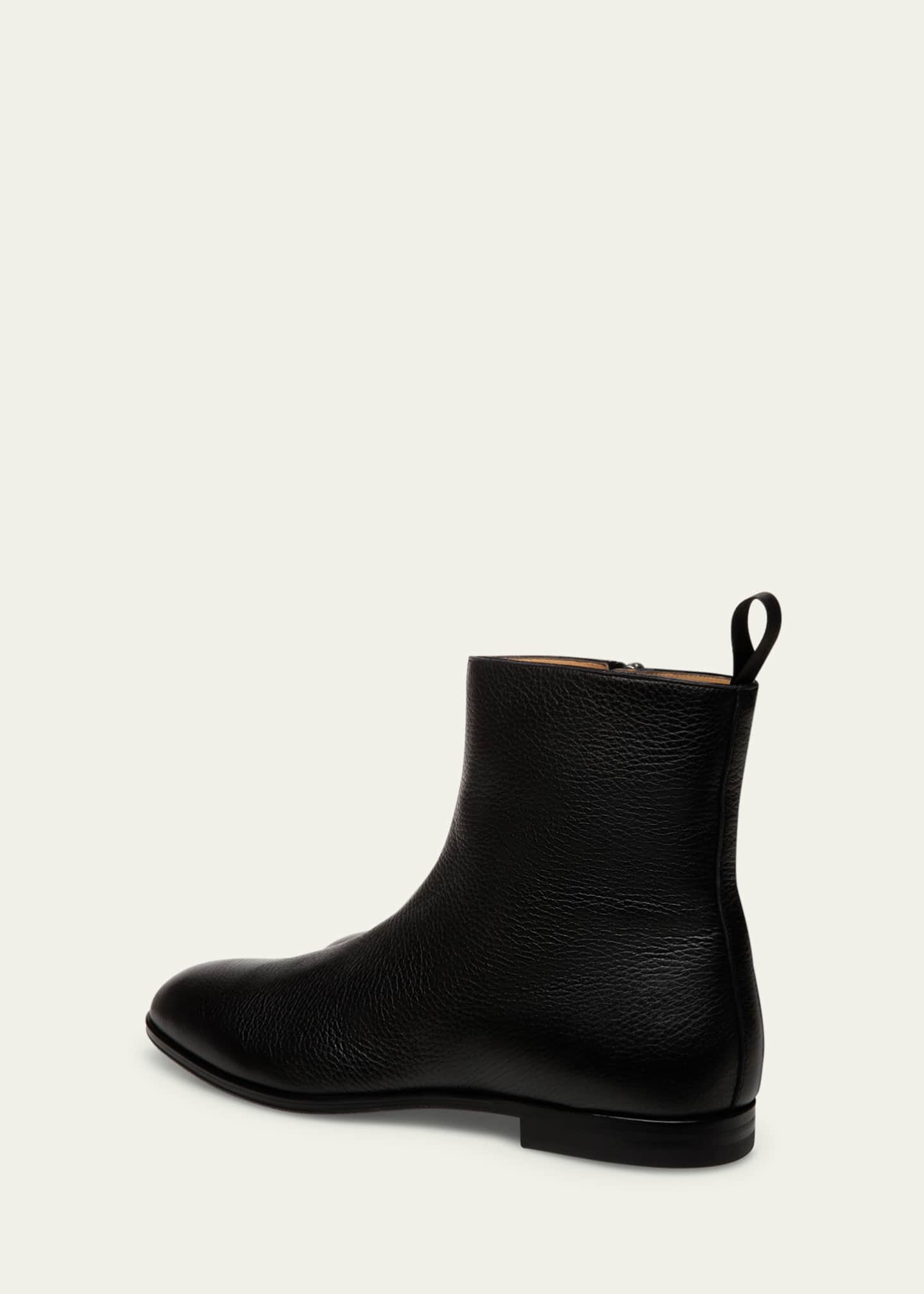 Bally Men's Wently Grainy Leather Side-Zip Ankle Boots Image 2 of 2