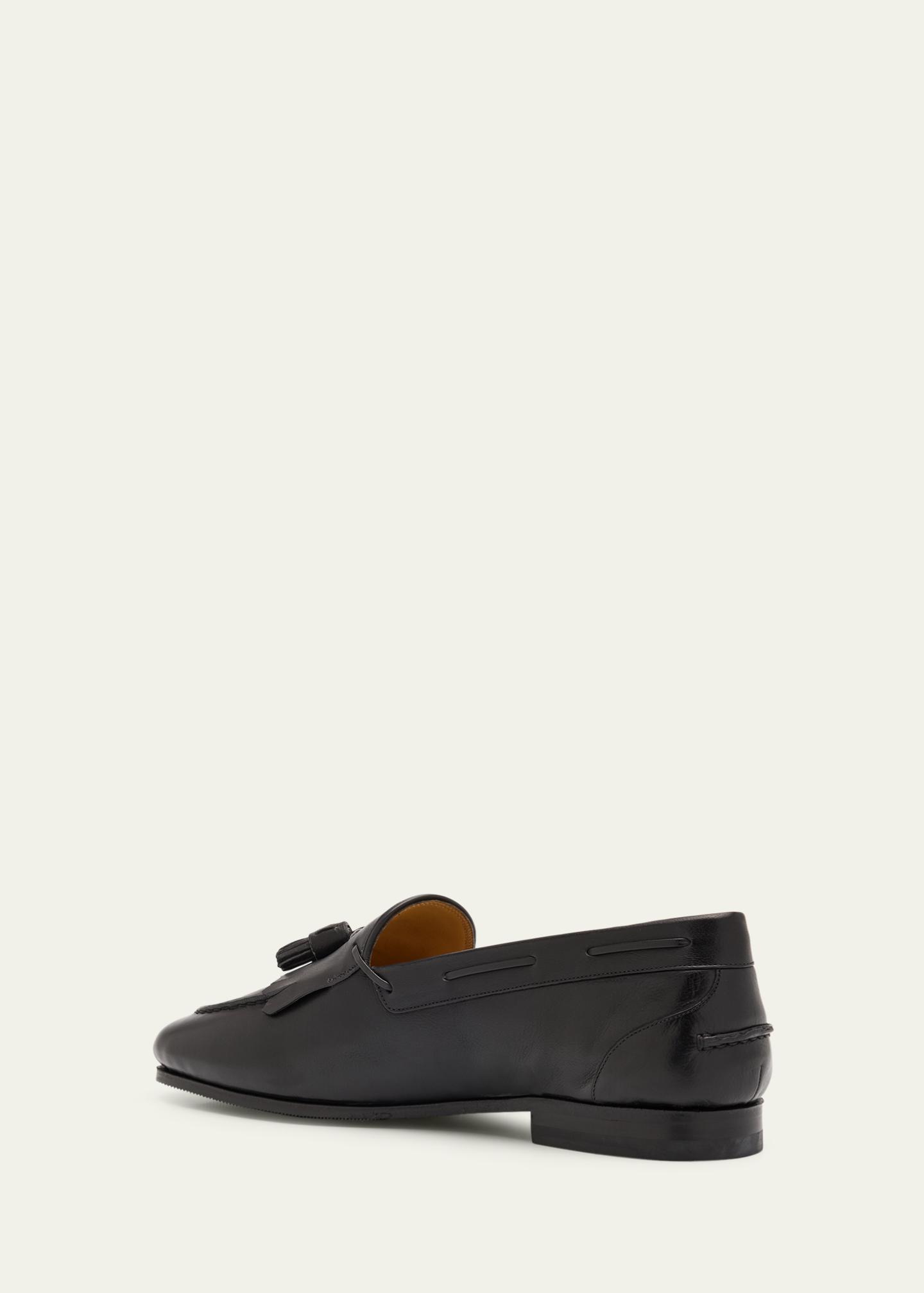 Bally Black Tassel Leather Loafers for Men Bally Loafers Black Leather Tasseled Men main image 4